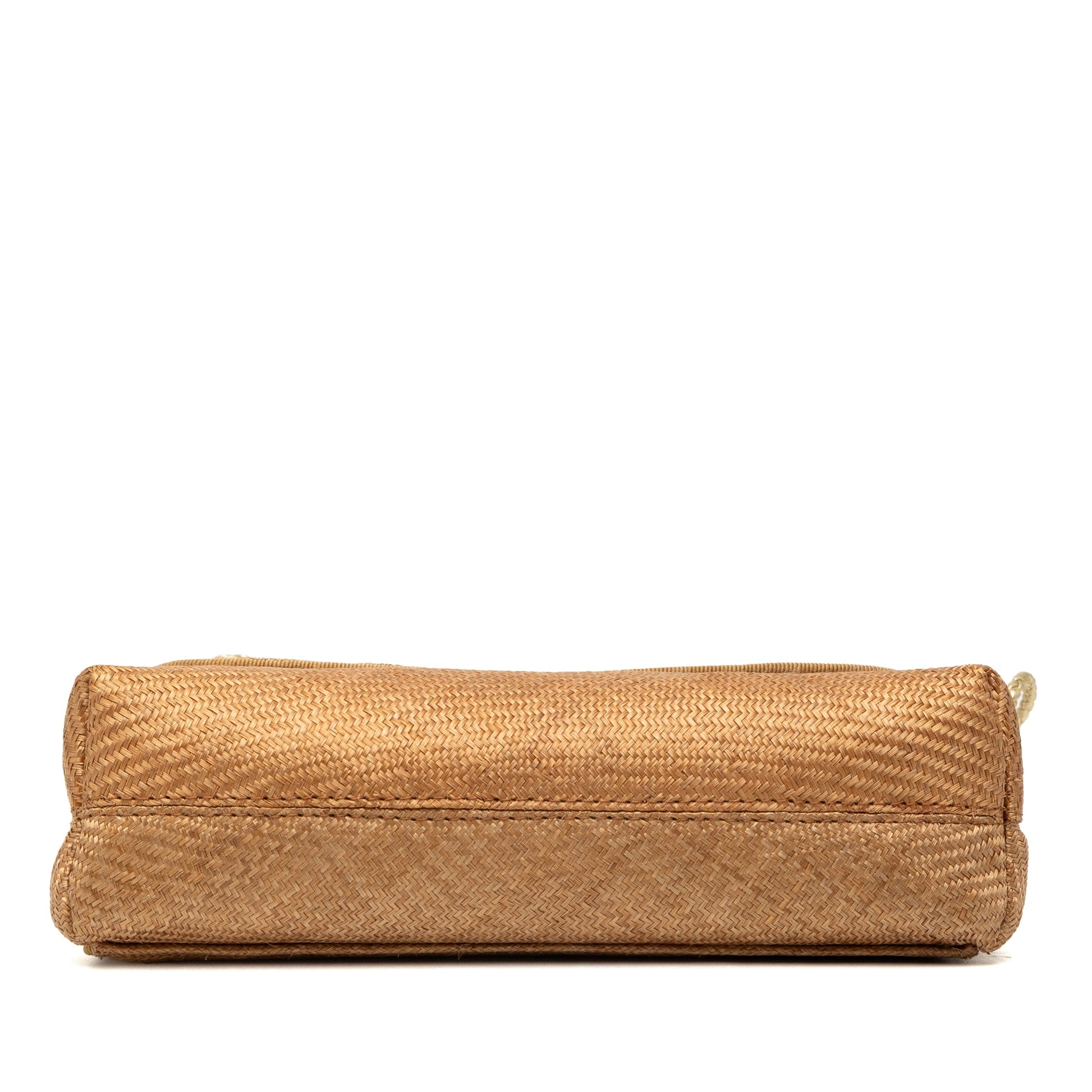 Bottega Veneta Metallic Raffia Intrecciato Shoulder Bag