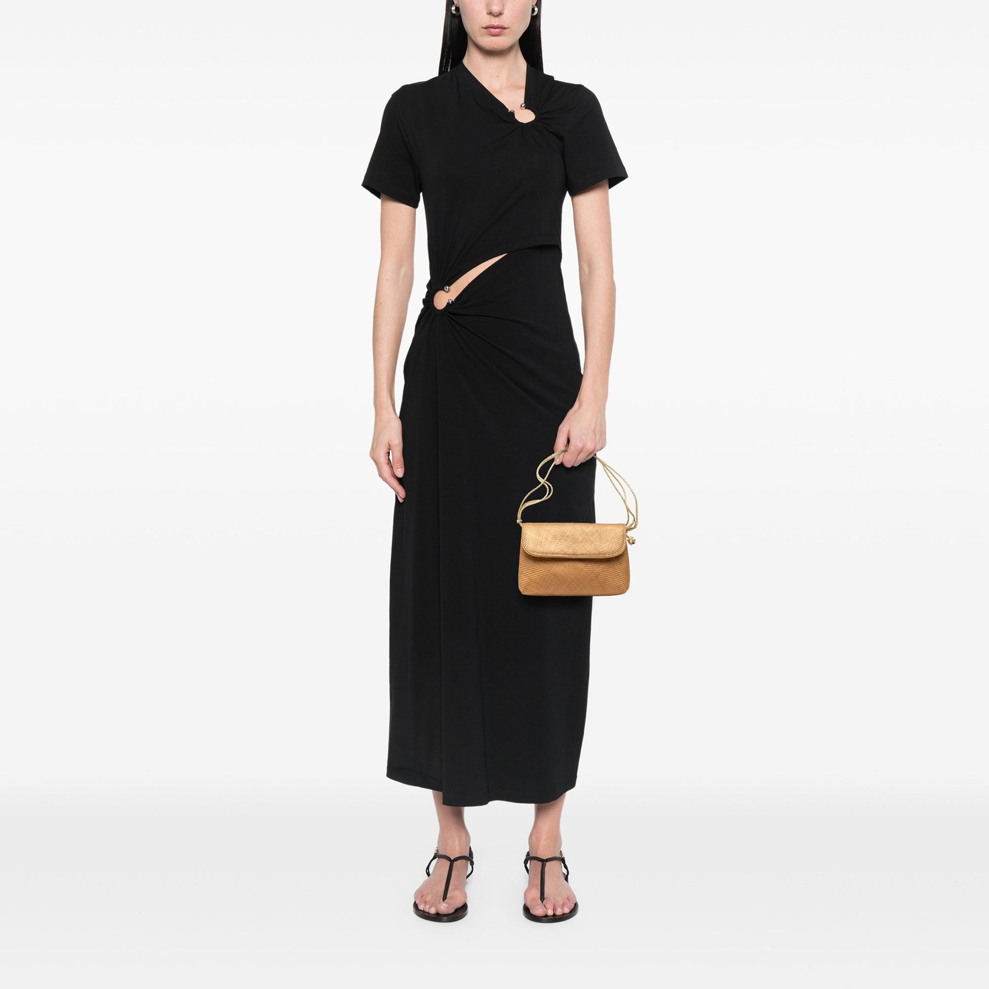 Bottega Veneta Metallic Raffia Intrecciato Shoulder Bag