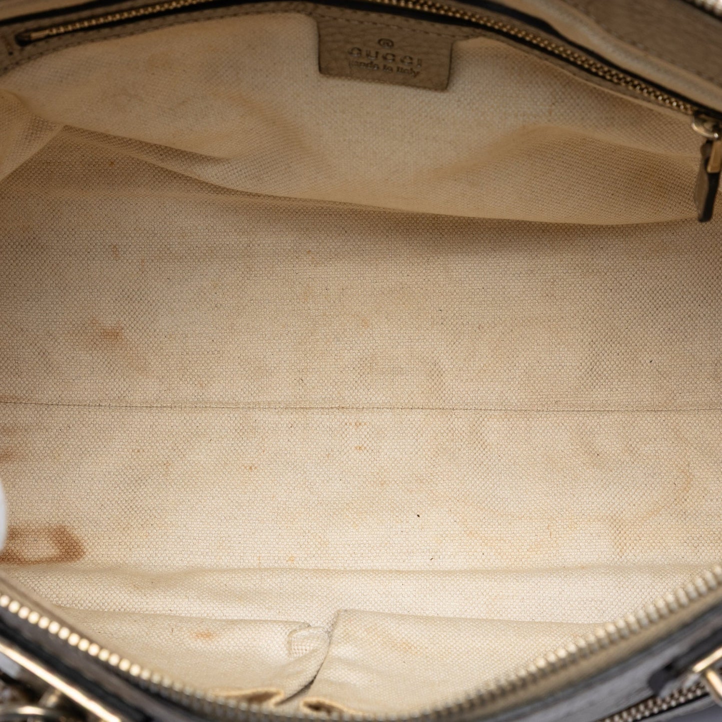Gucci Metallic Pebbled Calfskin Bella Satchel