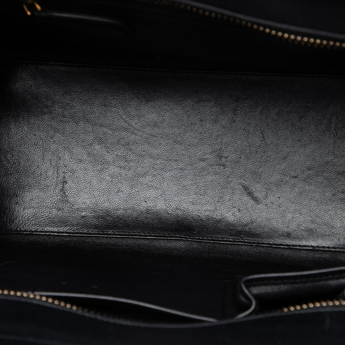 Celine Micro Tricolor Leather Luggage Tote — Brown