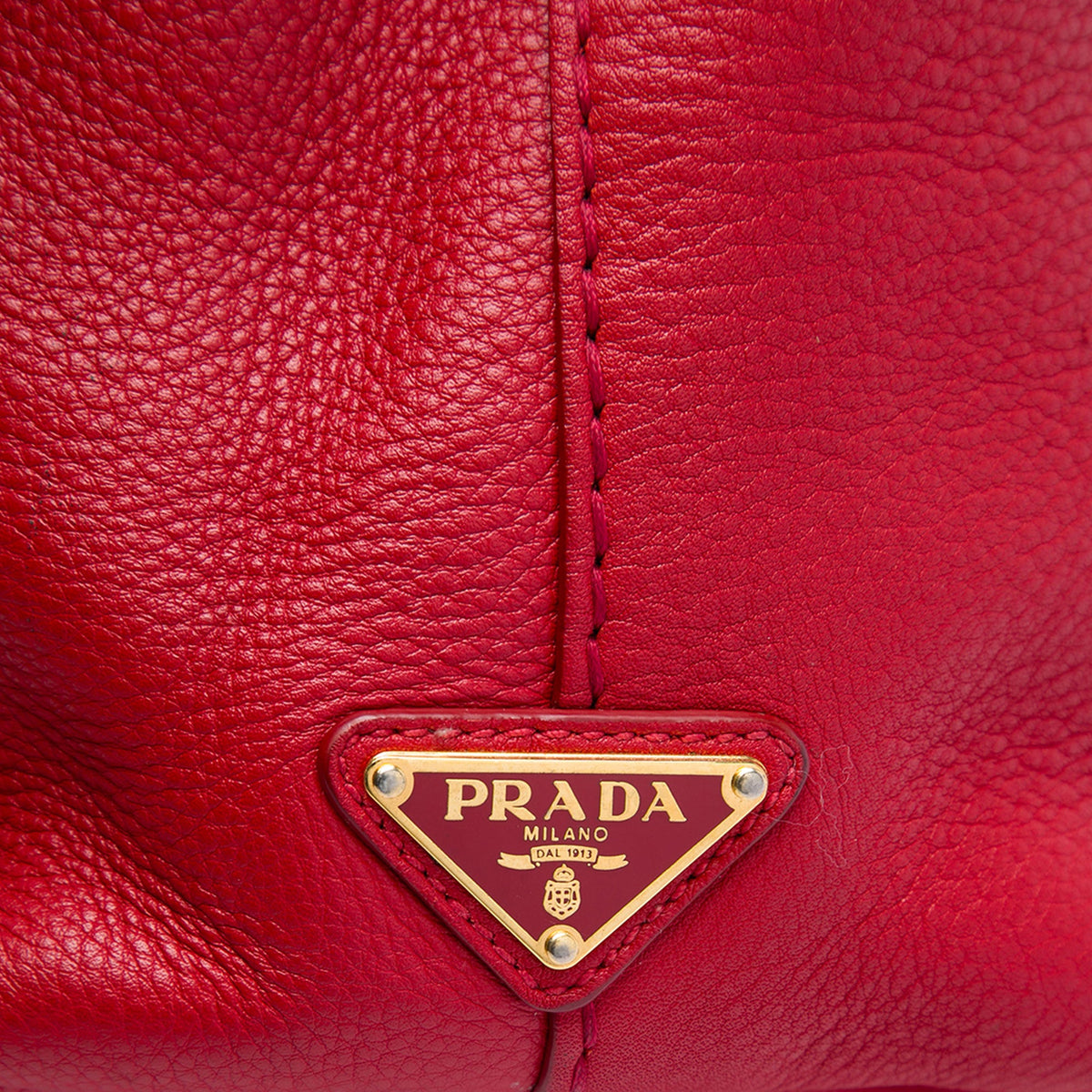 Prada Vitello Daino Canapa Logo Open Convertible Tote — Red