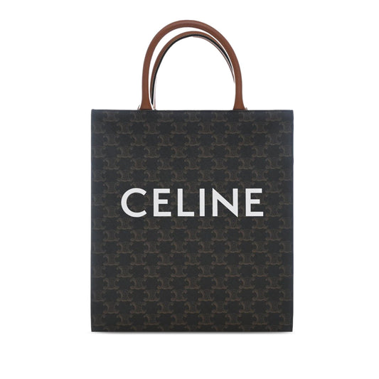 Celine Small Triomphe Coated Canvas Vertical Cabas Tote