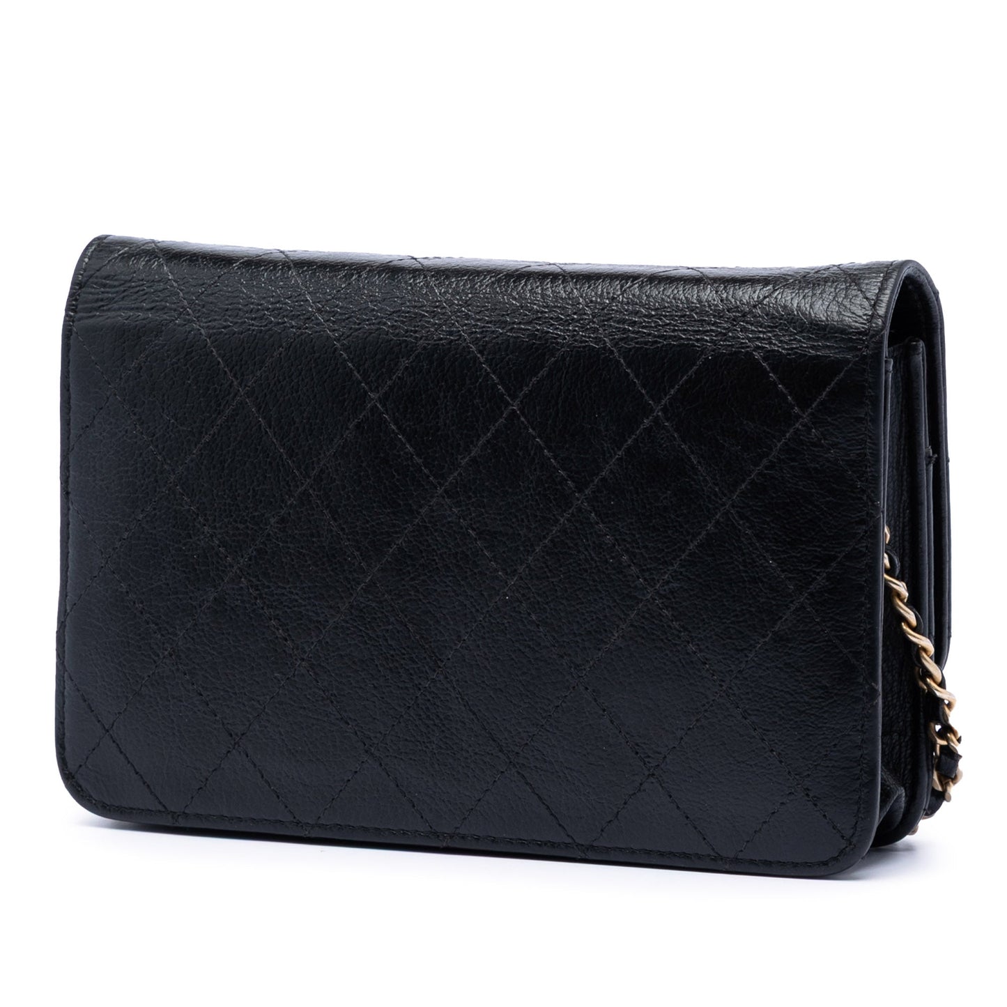 Stitched Goatskin Golden CC Wallet On Chain