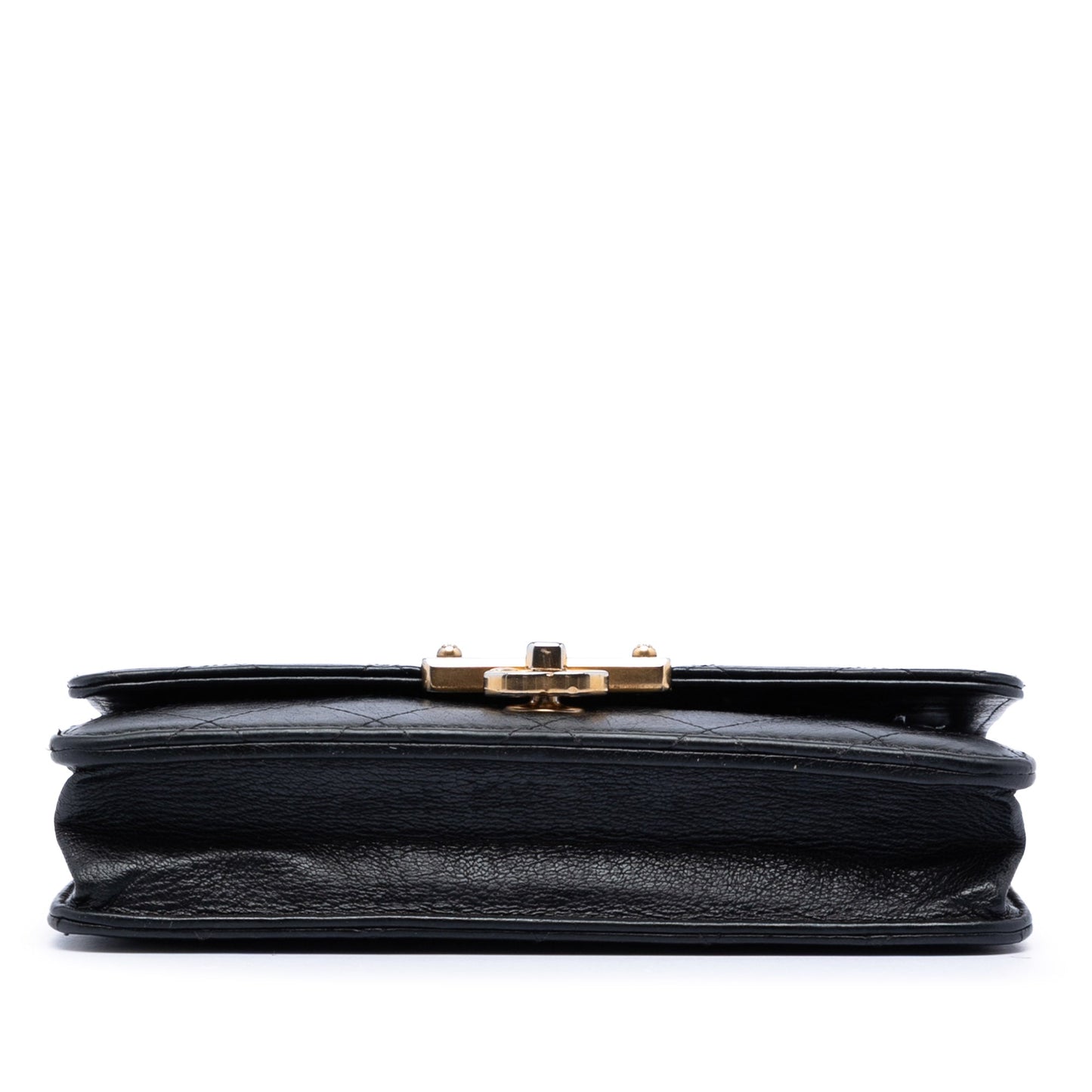 Stitched Goatskin Golden CC Wallet On Chain