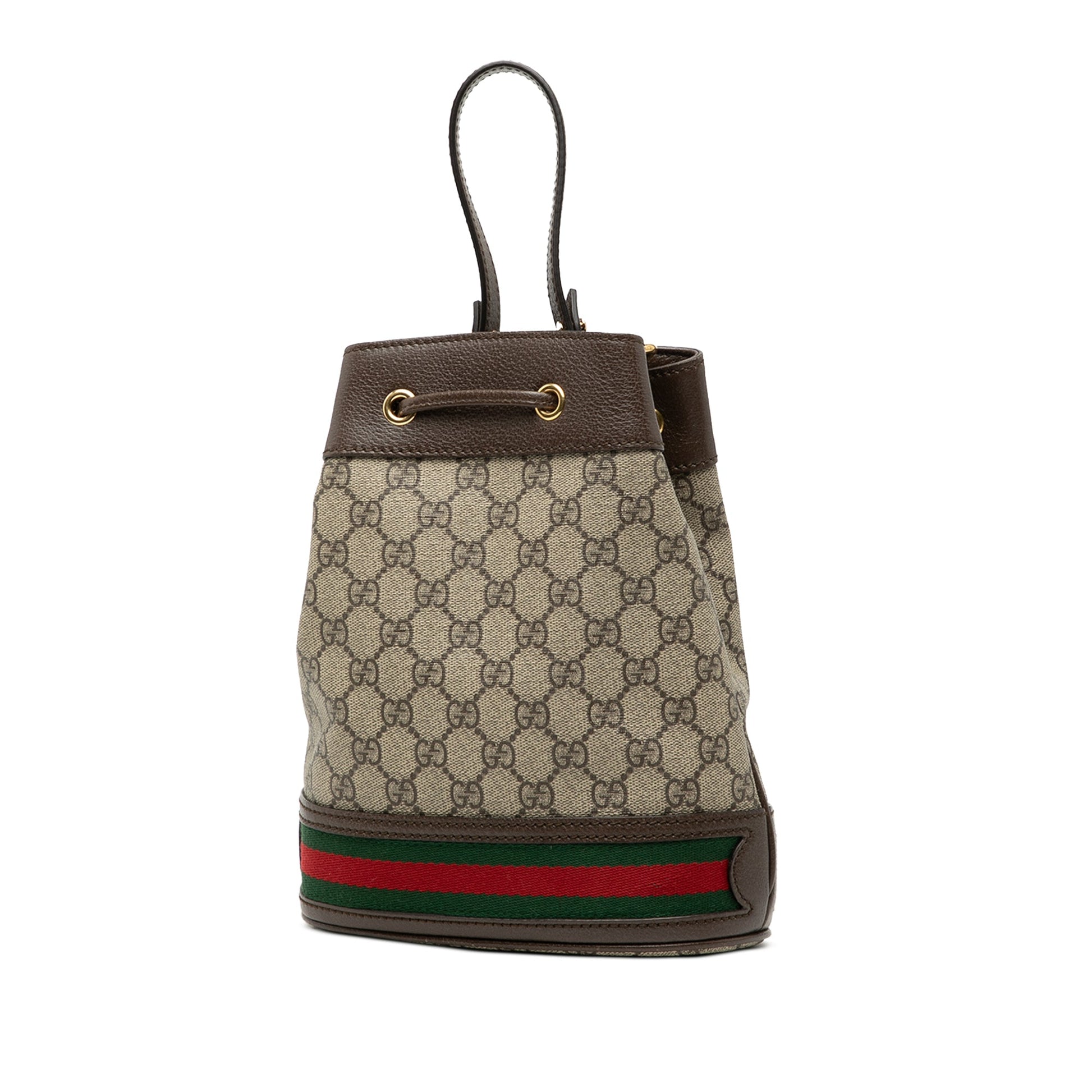 Gucci Small GG Supreme Ophidia Web Bucket Bag