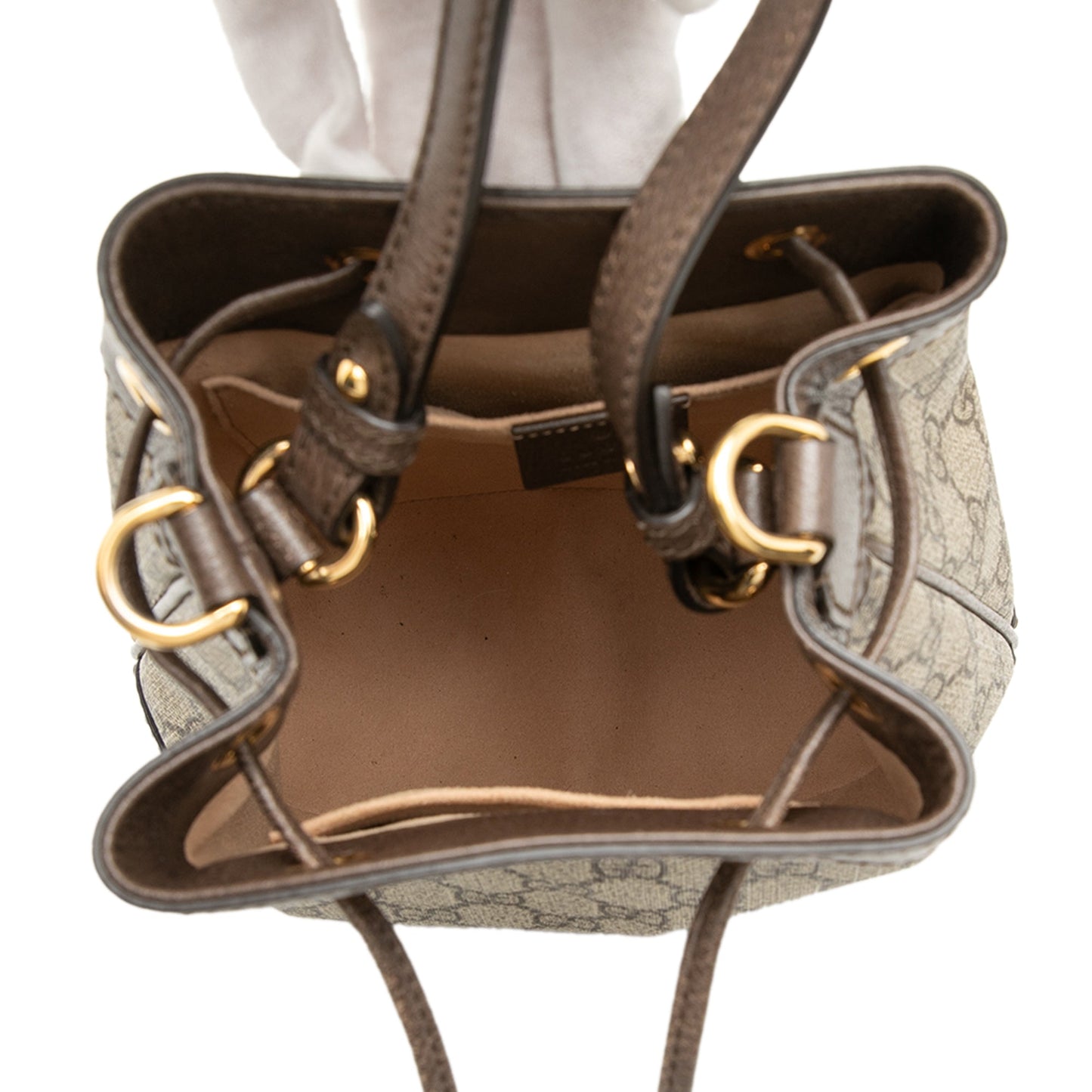 Gucci Small GG Supreme Ophidia Web Bucket Bag