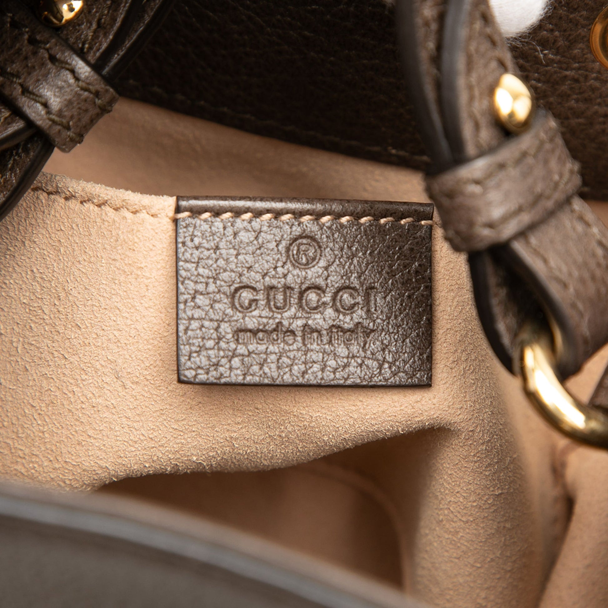 Gucci Small GG Supreme Ophidia Web Bucket Bag
