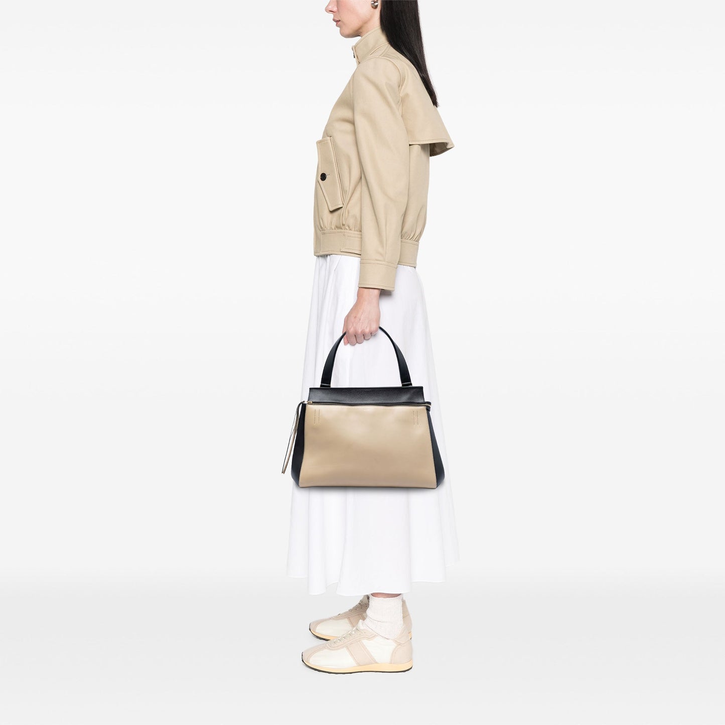 Celine Medium Bicolor Leather Edge Handbag
