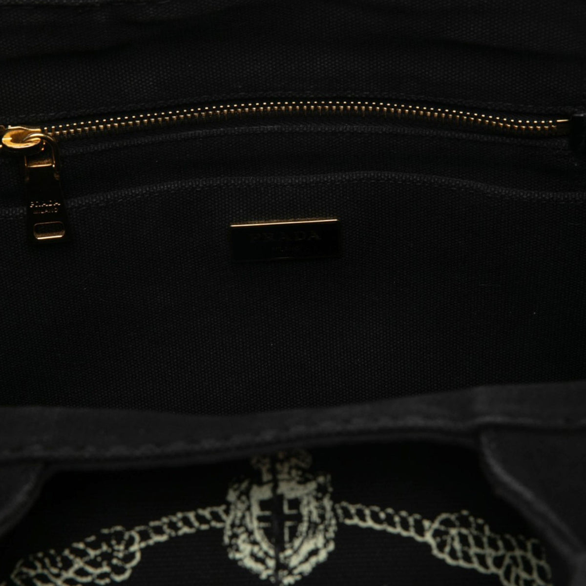 Prada Canvas Canapa Logo Tote — Black