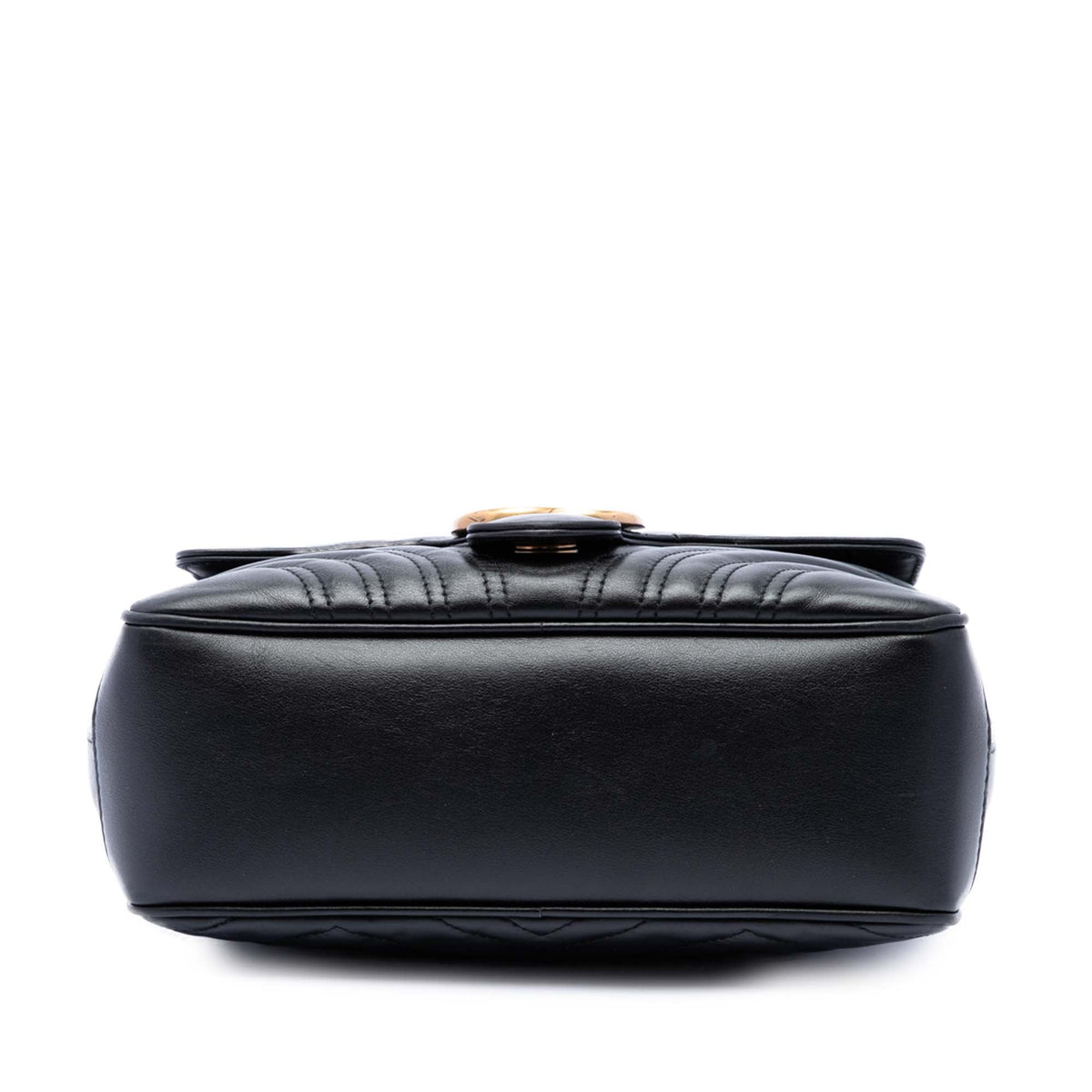 Gucci Small GG Marmont Matelasse Calfskin Top Handle Satchel — Black