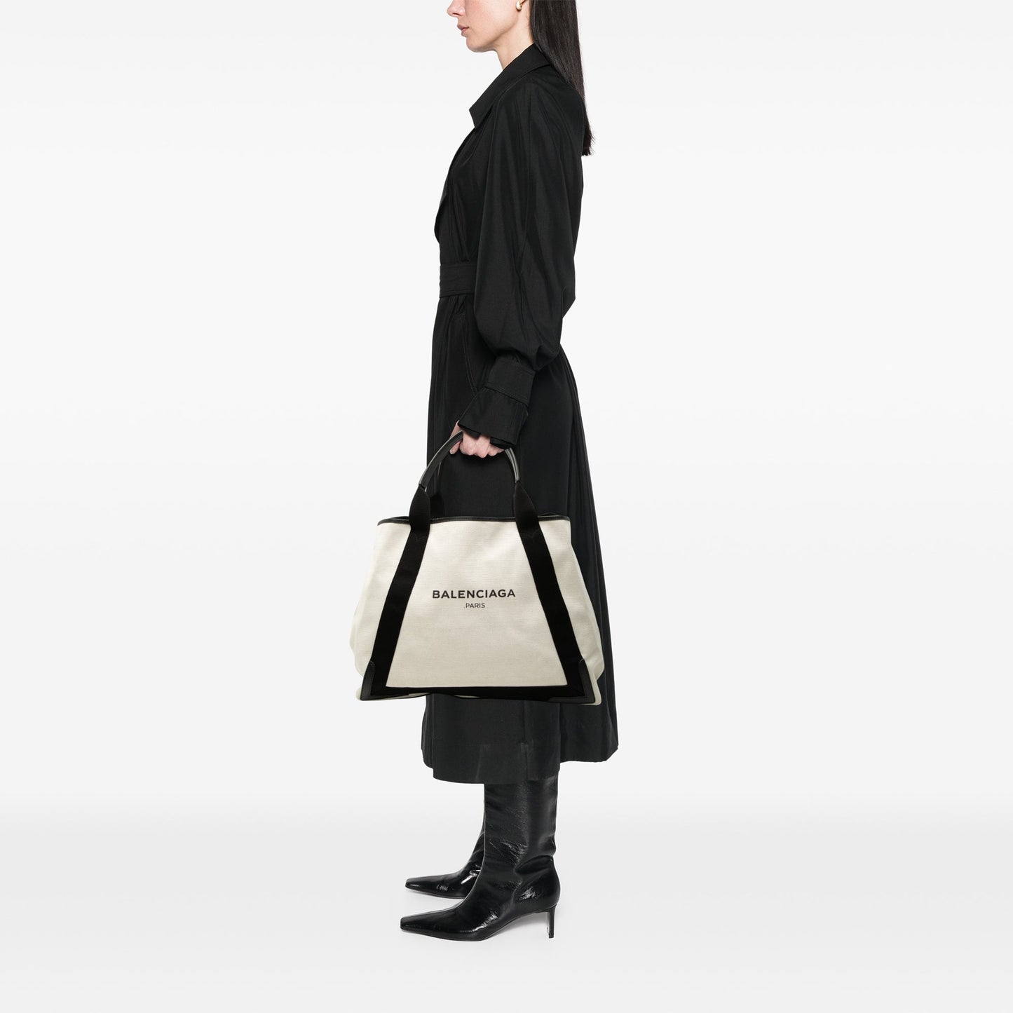 Balenciaga Canvas Navy Cabas Tote M