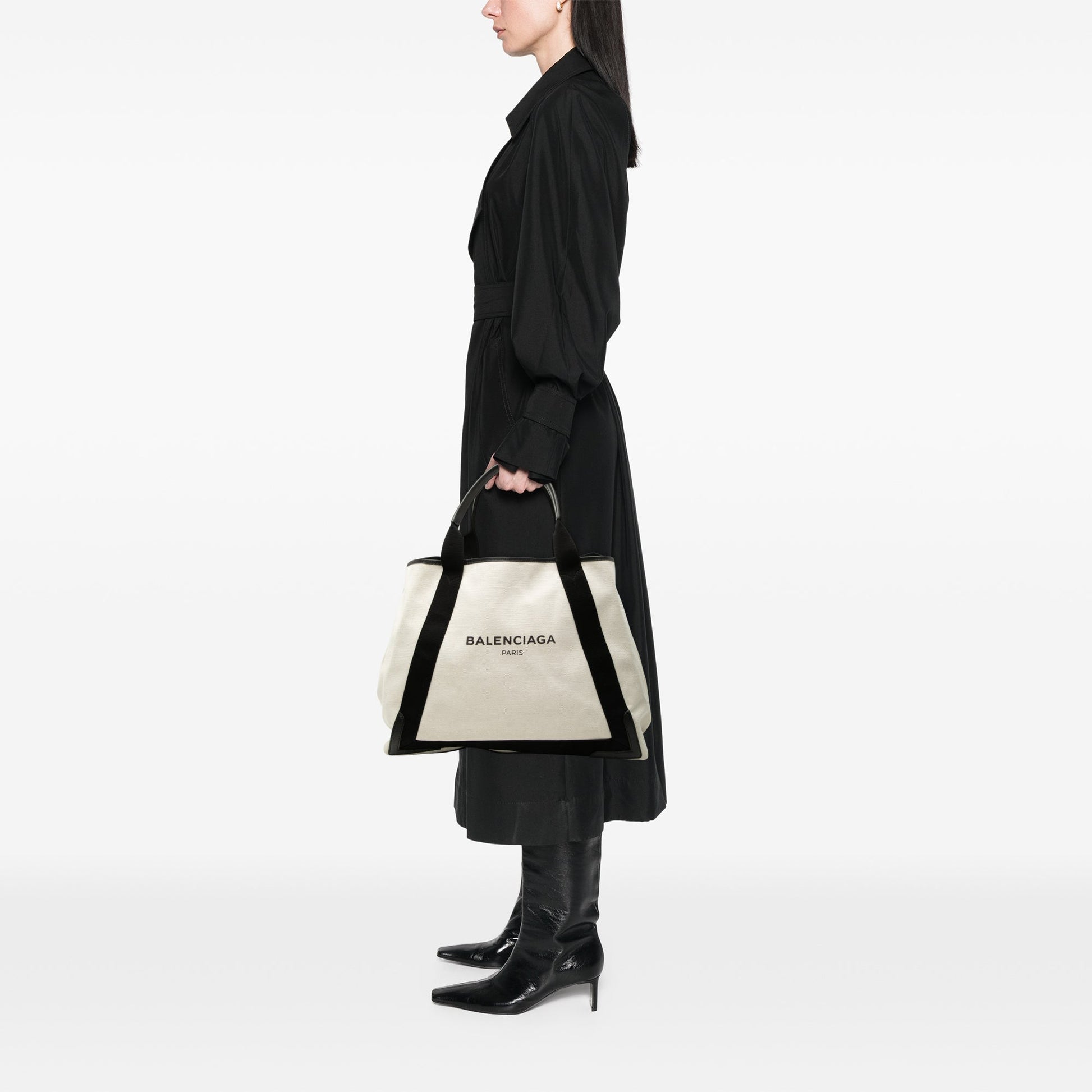 Balenciaga Canvas Navy Cabas Tote M