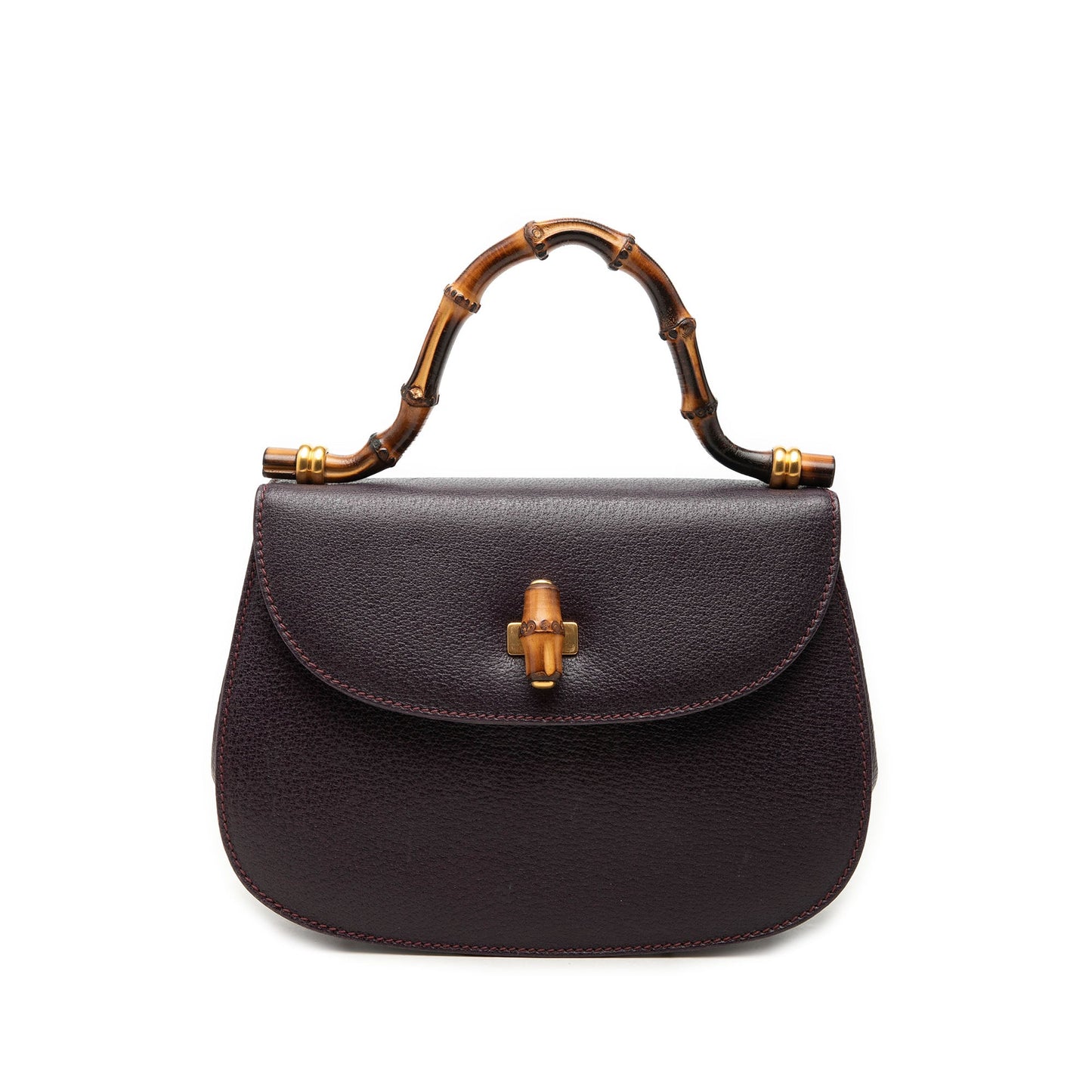 Gucci Small Calfskin Bamboo Top Handle Flap