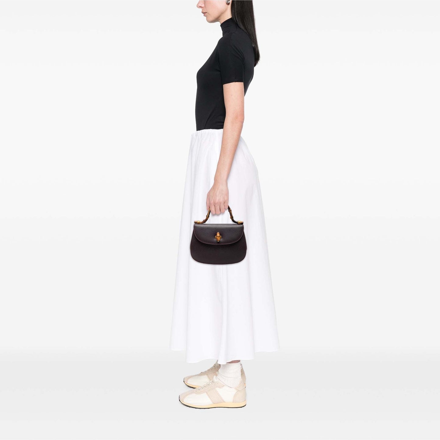 Gucci Small Calfskin Bamboo Top Handle Flap