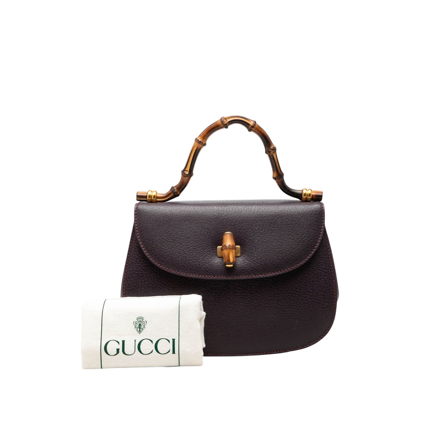 Gucci Small Calfskin Bamboo Top Handle Flap