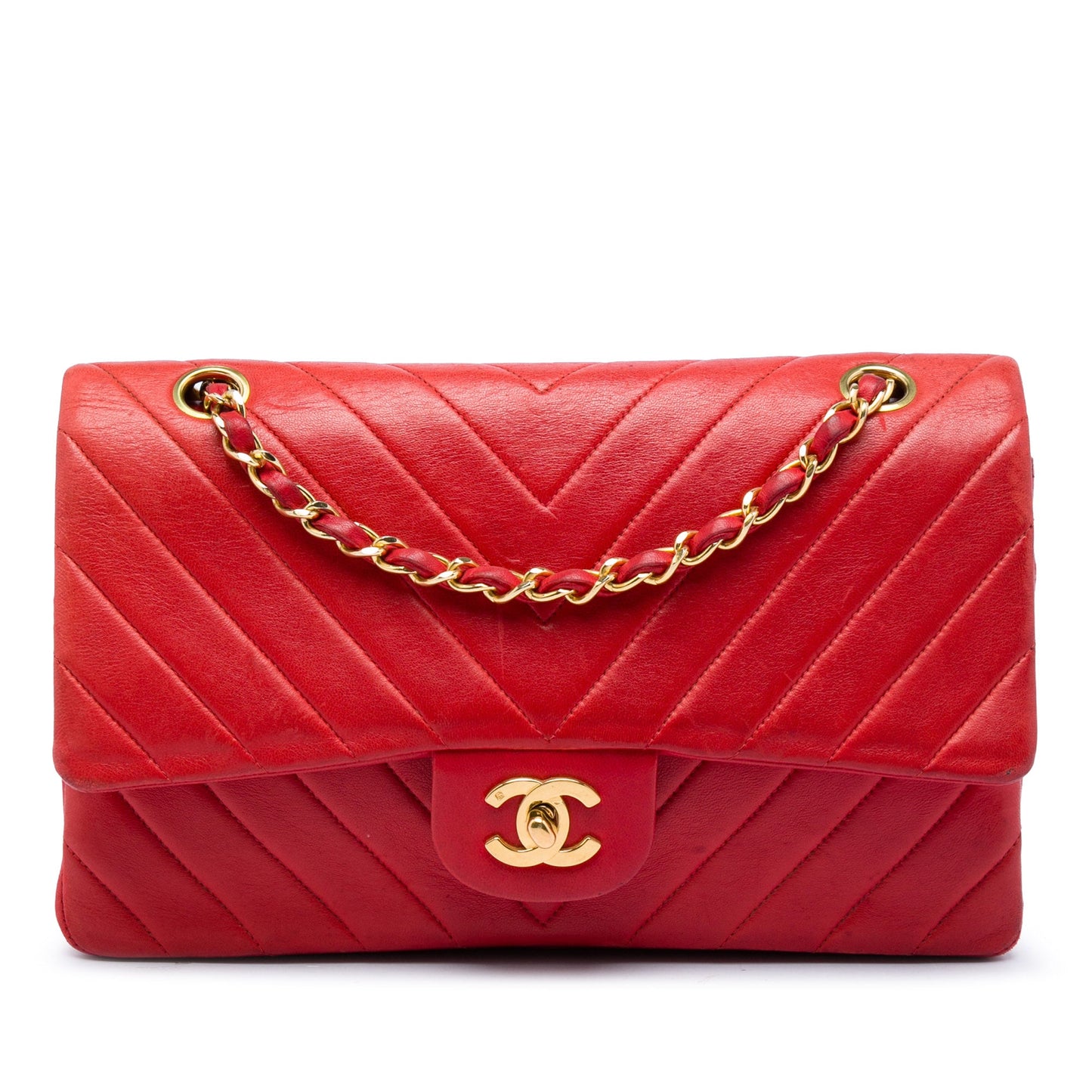 Chanel Medium Classic Chevron Lambskin Double Flap