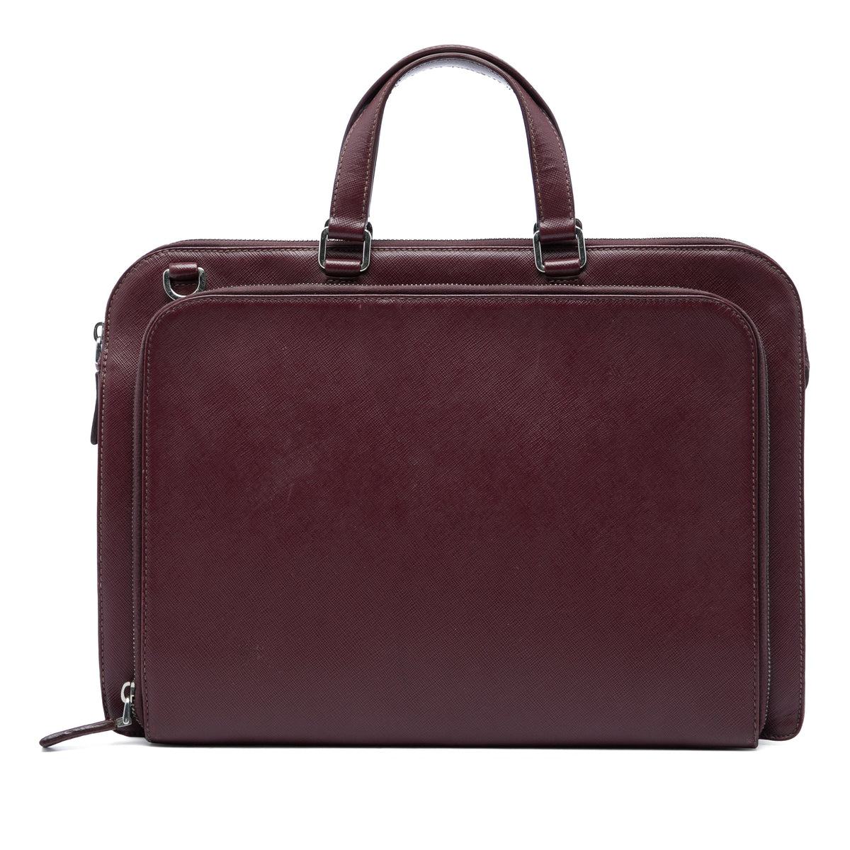 Prada Saffiano Business Bag — Red