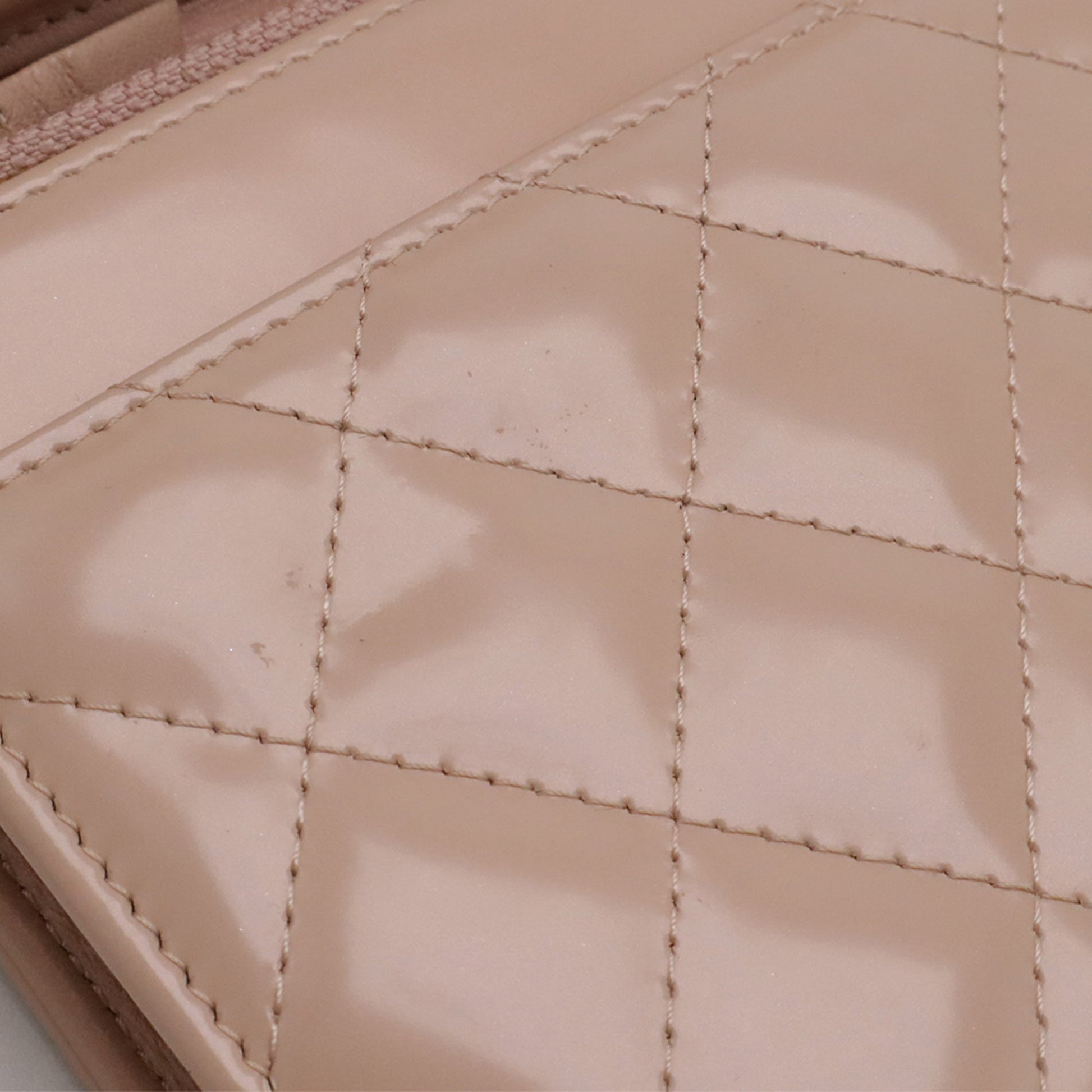 Chanel Quilted Patent Boy Wallet on Chain