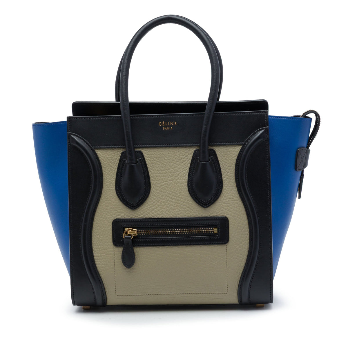 Celine Micro Tricolor Leather Luggage Tote