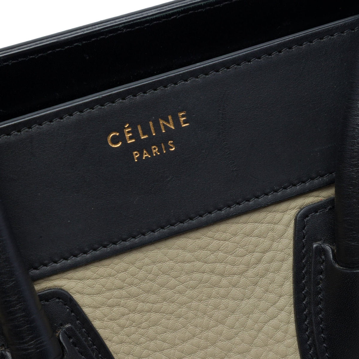 Celine Micro Tricolor Leather Luggage Tote