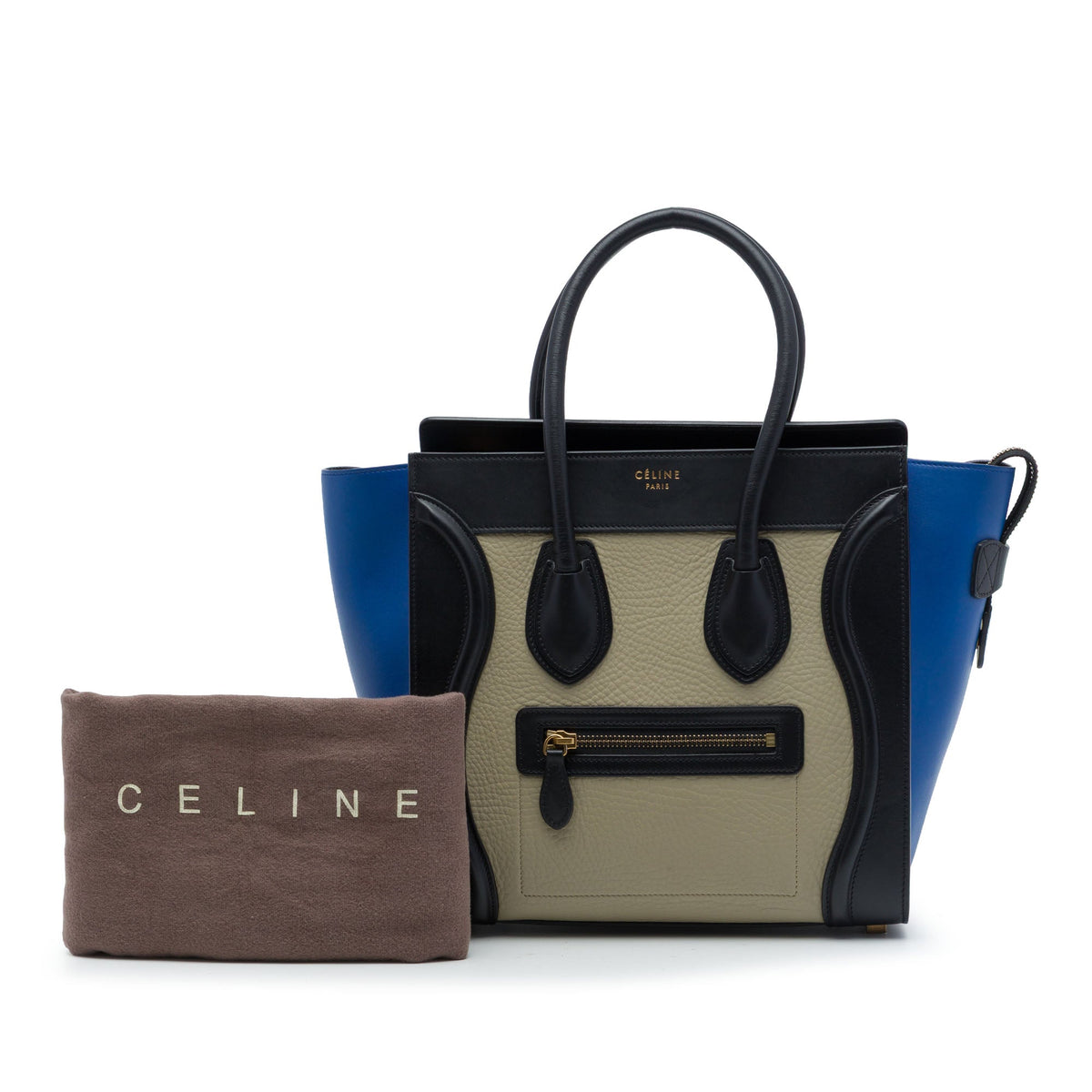 Celine Micro Tricolor Leather Luggage Tote