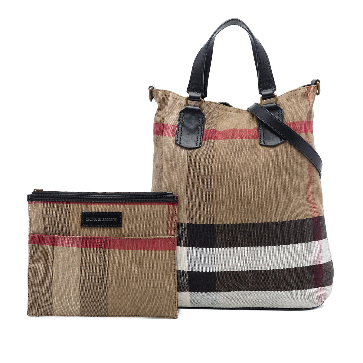 Burberry Mega Check Canvas Tottenham Brit Satchel