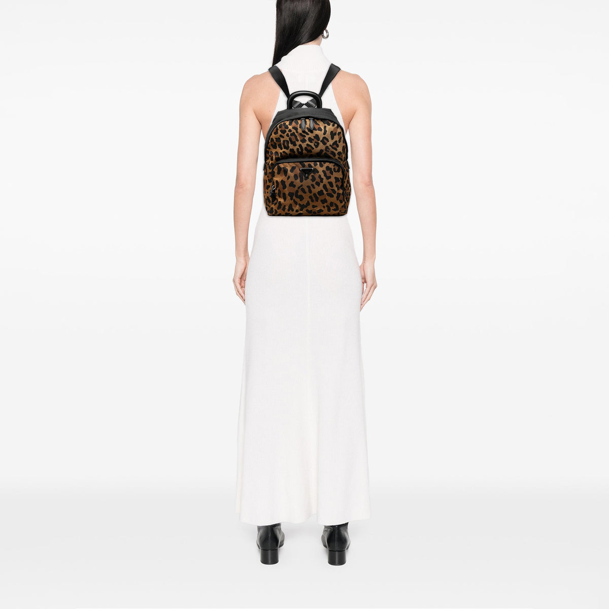 Prada Leopard Print Tessuto Backpack