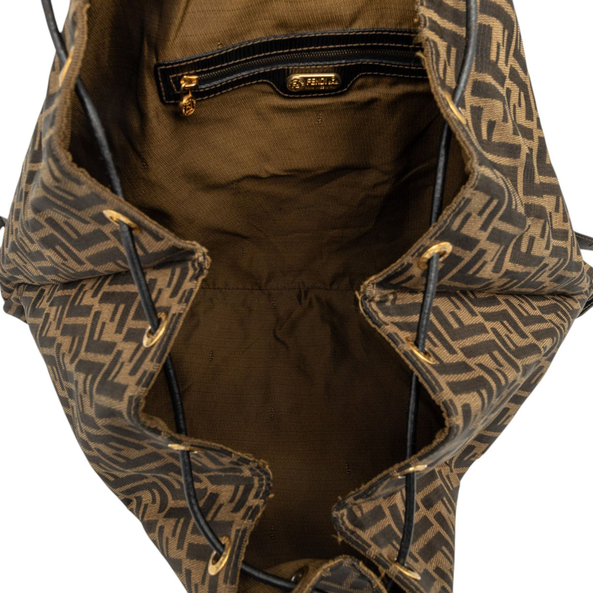 Fendi Zucca Canvas Drawstring Backpack
