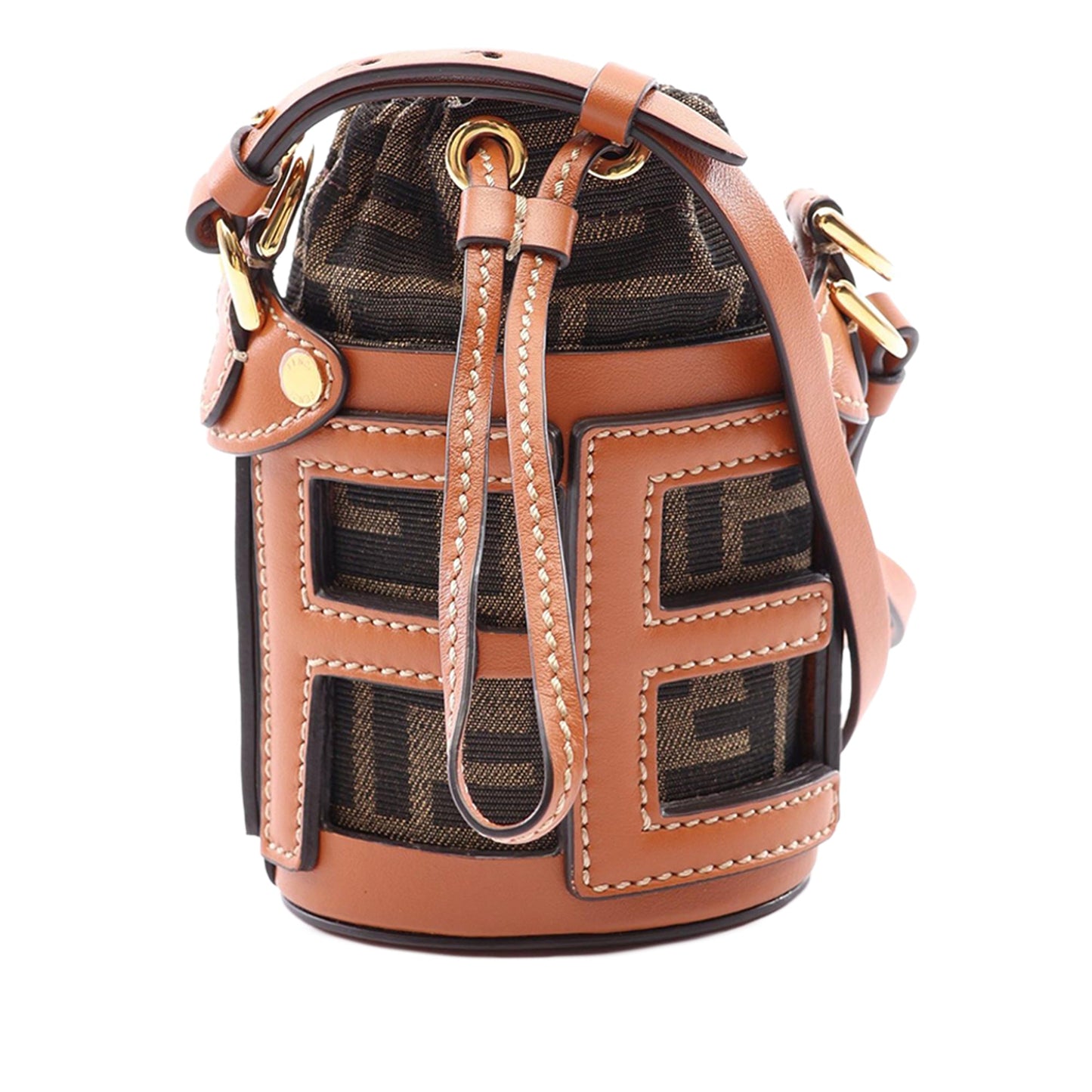 Fendi Nano Zucca Canvas and Leather Step Out Bag