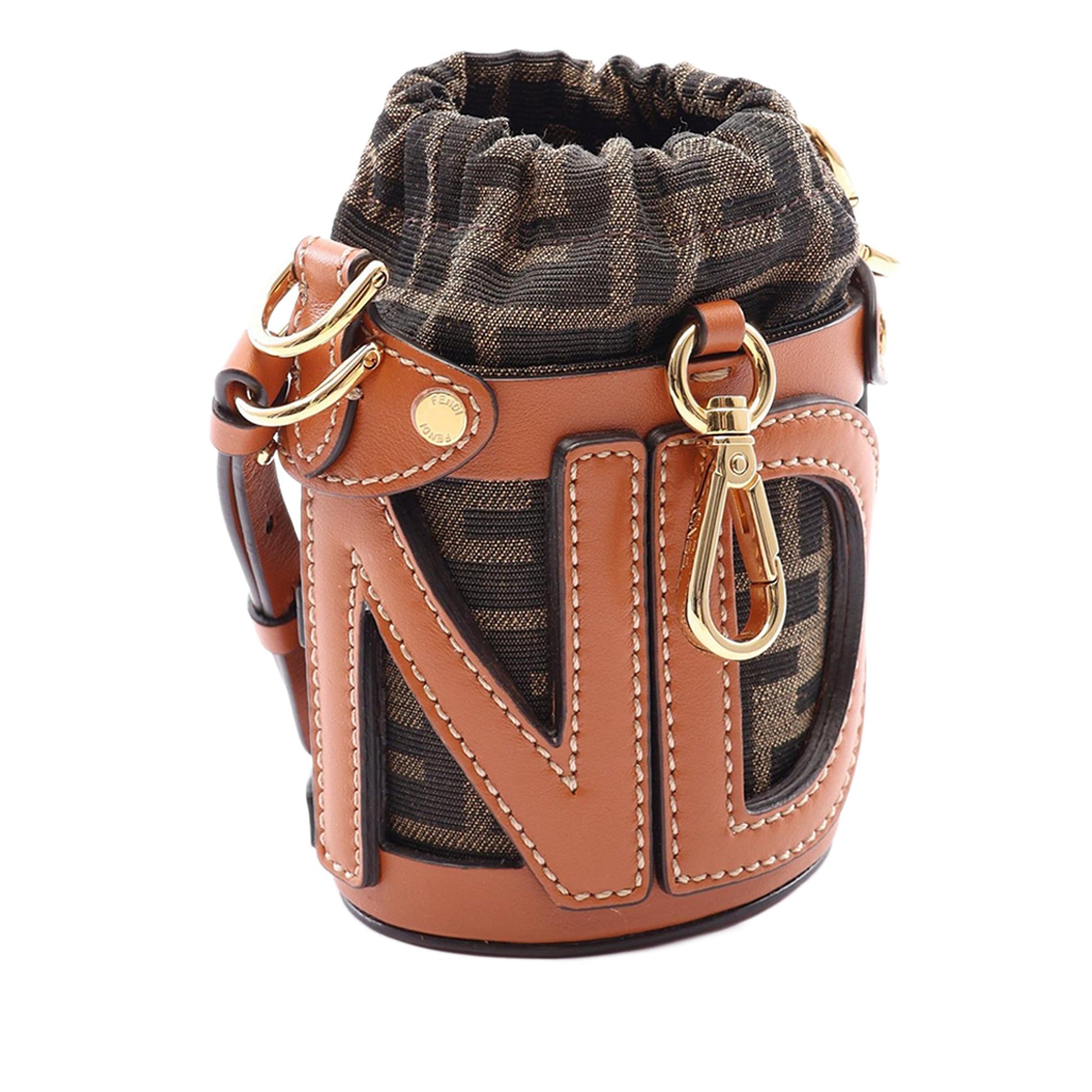 Fendi Nano Zucca Canvas and Leather Step Out Bag