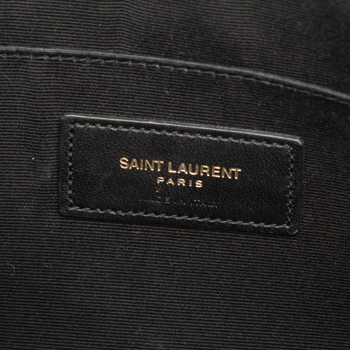 Saint Laurent Chevron Leather Monogram Document Holder — Black