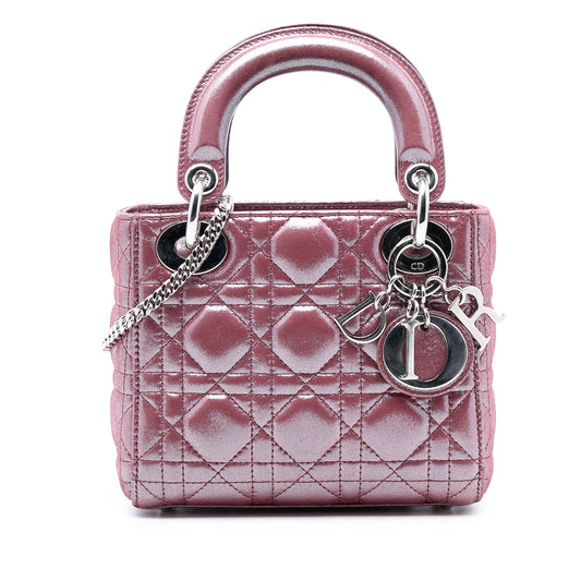 Dior Mini Iridescent Lambskin Cannage Lady Dior