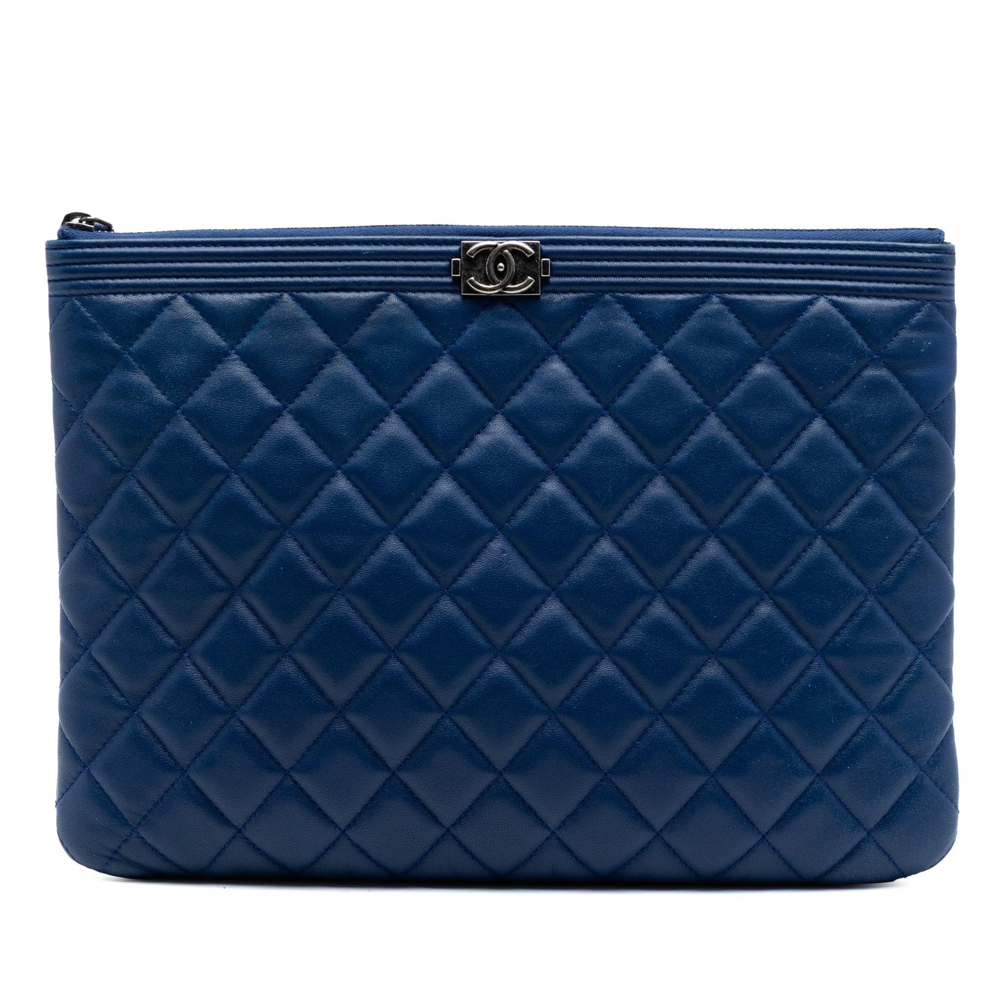 Chanel Medium Quilted Lambskin Boy O Case Clutch