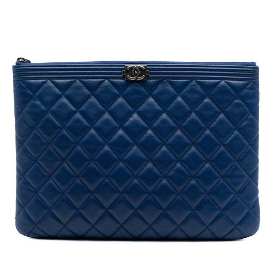 Chanel Medium Quilted Lambskin Boy O Case Clutch