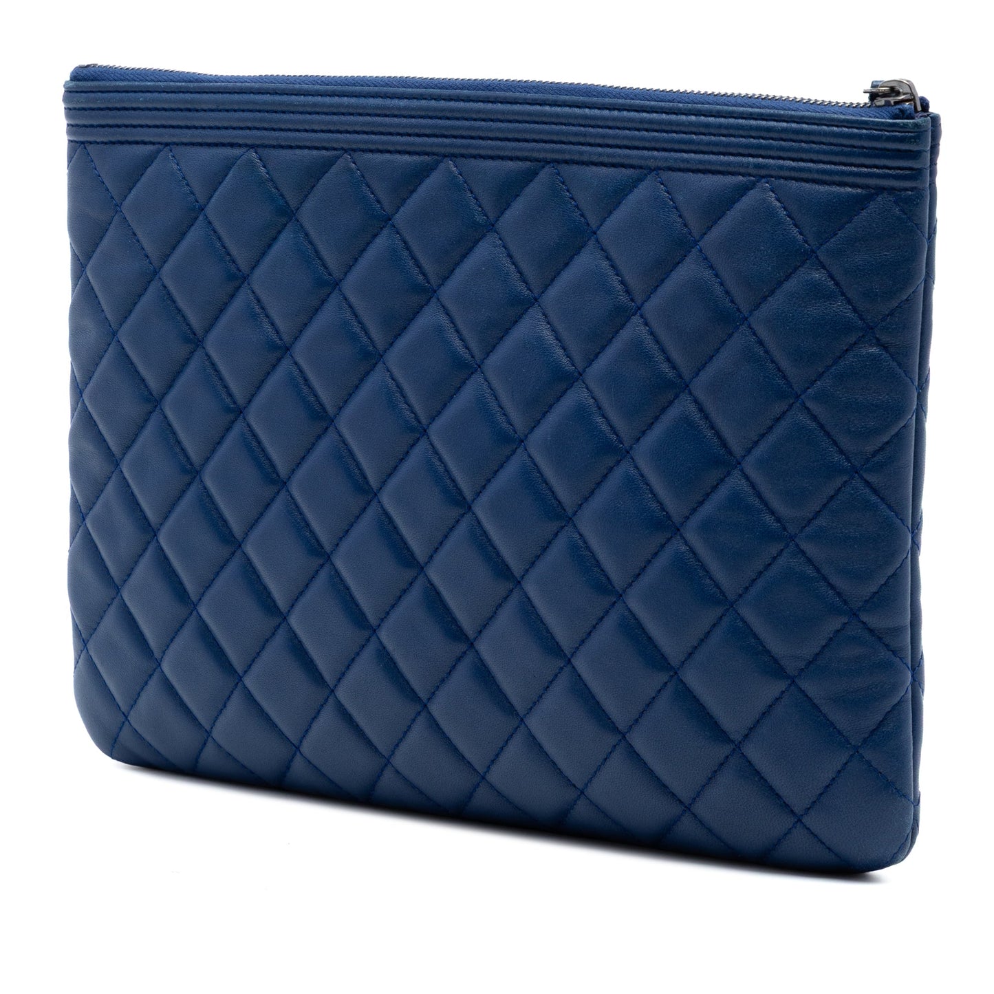 Chanel Medium Quilted Lambskin Boy O Case Clutch