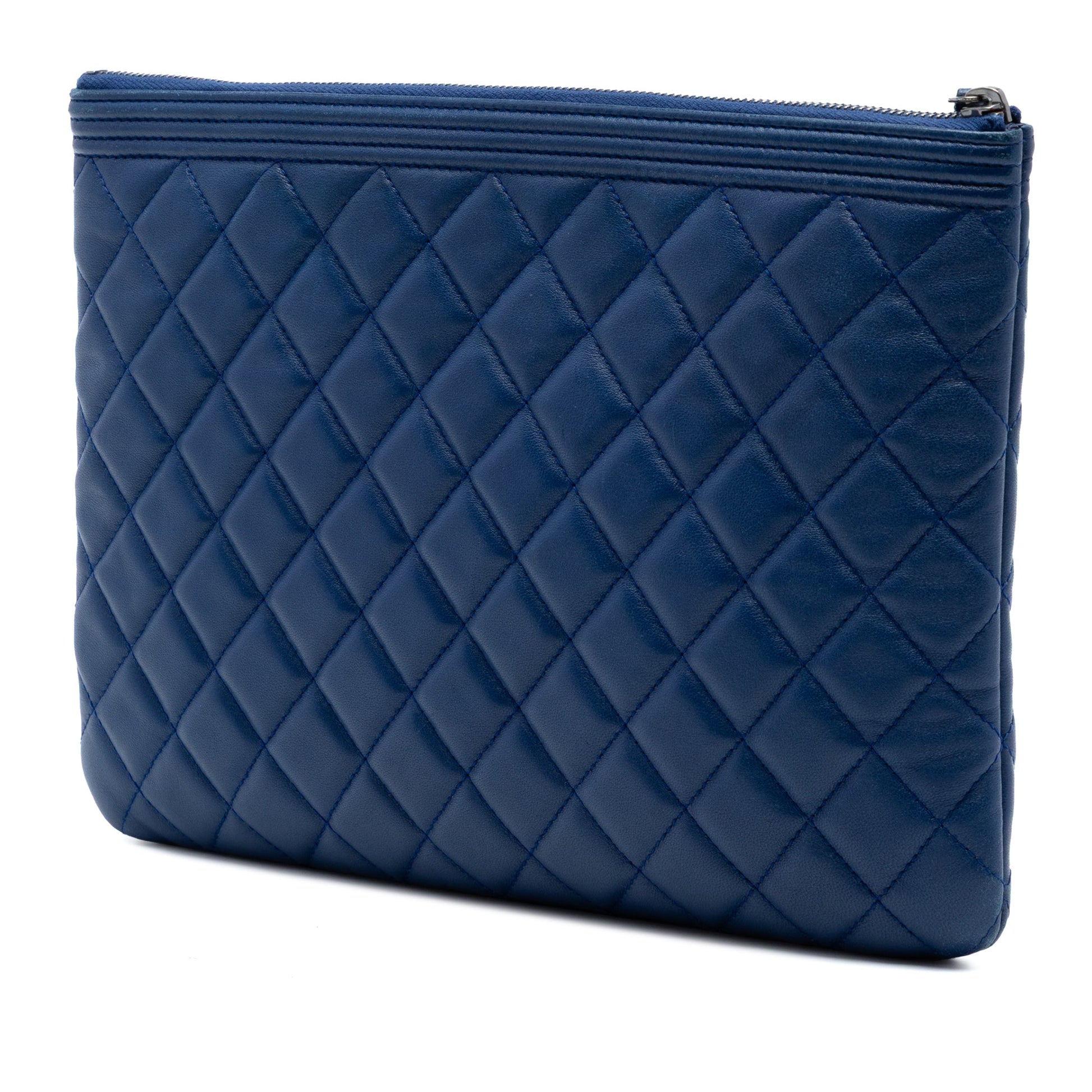 Chanel Medium Quilted Lambskin Boy O Case Clutch