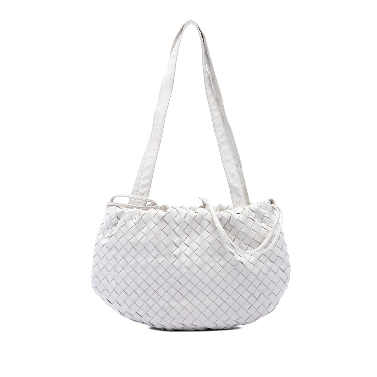 Bottega Veneta Small Nappa Intrecciato Bulb Satchel — White