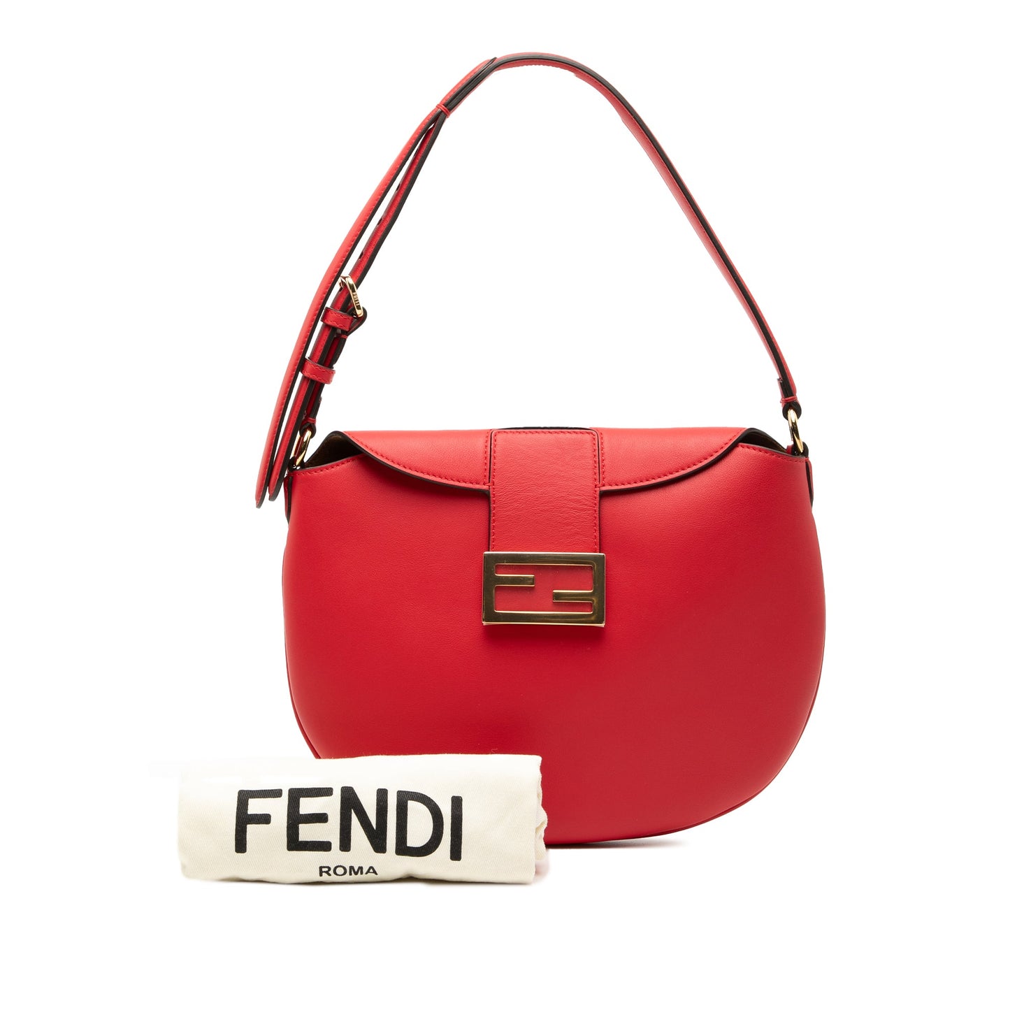 Fendi Small Leather Croissant Hobo