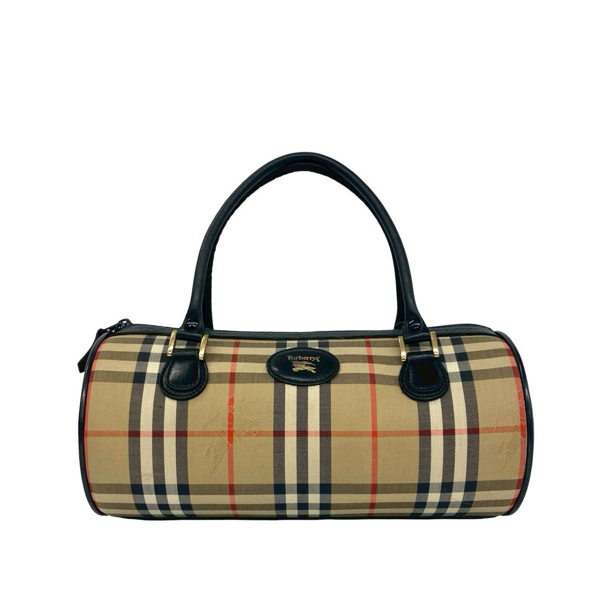 Burberry Haymarket Check Canvas Boston Bag