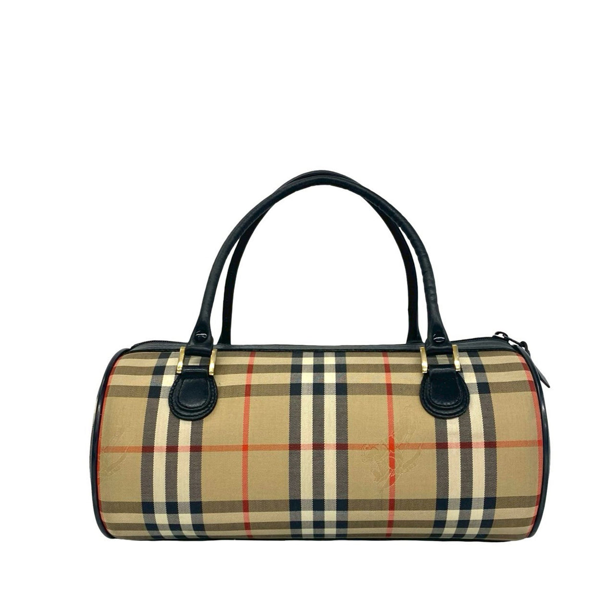 Burberry Haymarket Check Canvas Boston Bag
