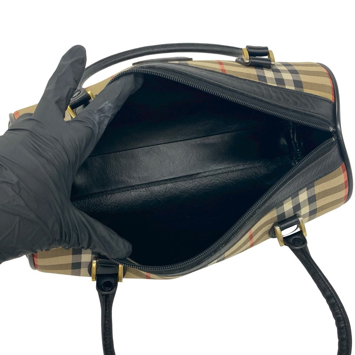 Burberry Haymarket Check Canvas Boston Bag