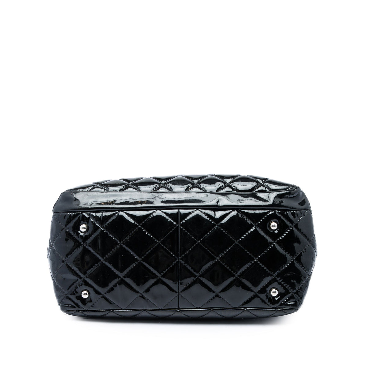 Chanel Large Quilted Patent Chic and Glitter Tote — Black