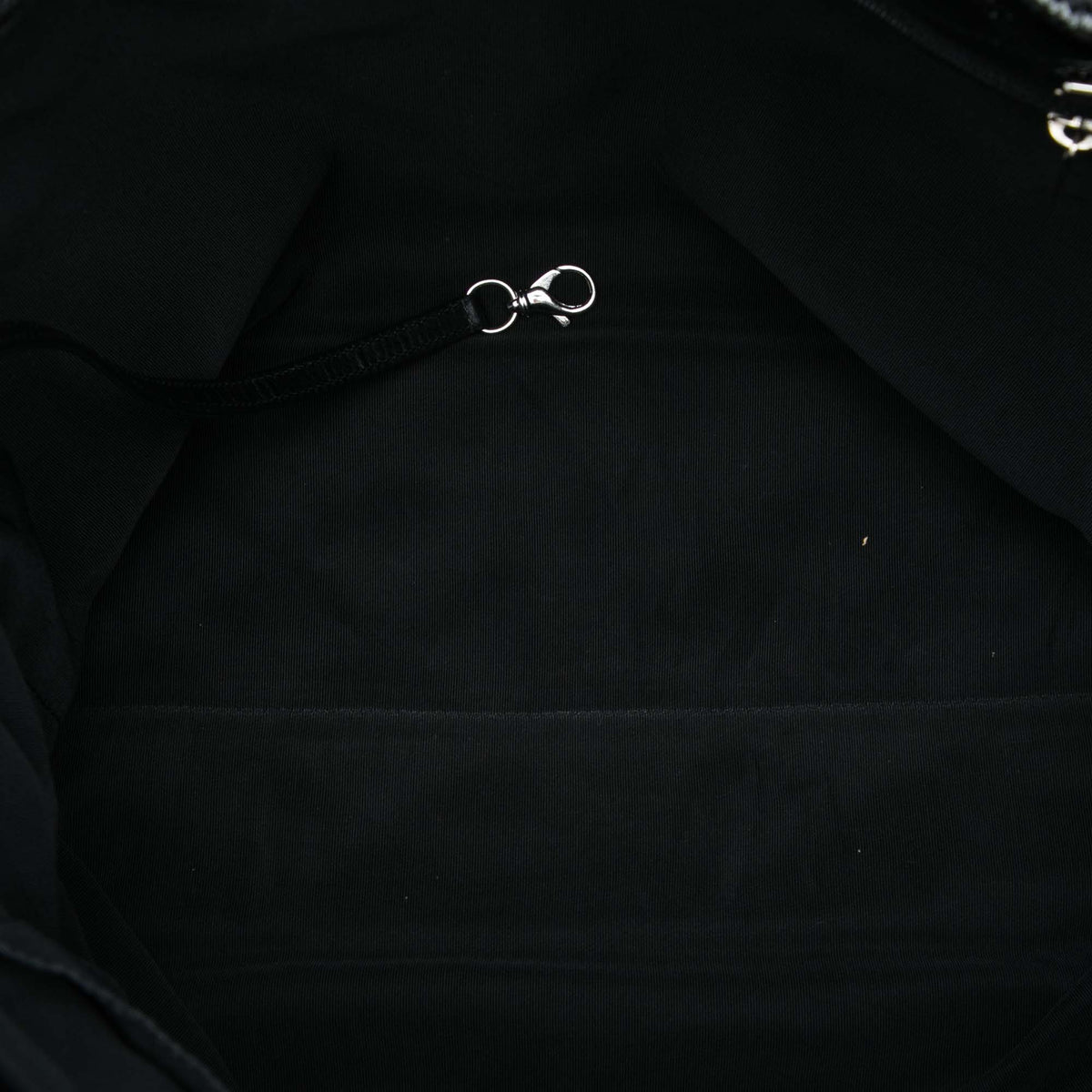 Chanel Large Quilted Patent Chic and Glitter Tote — Black