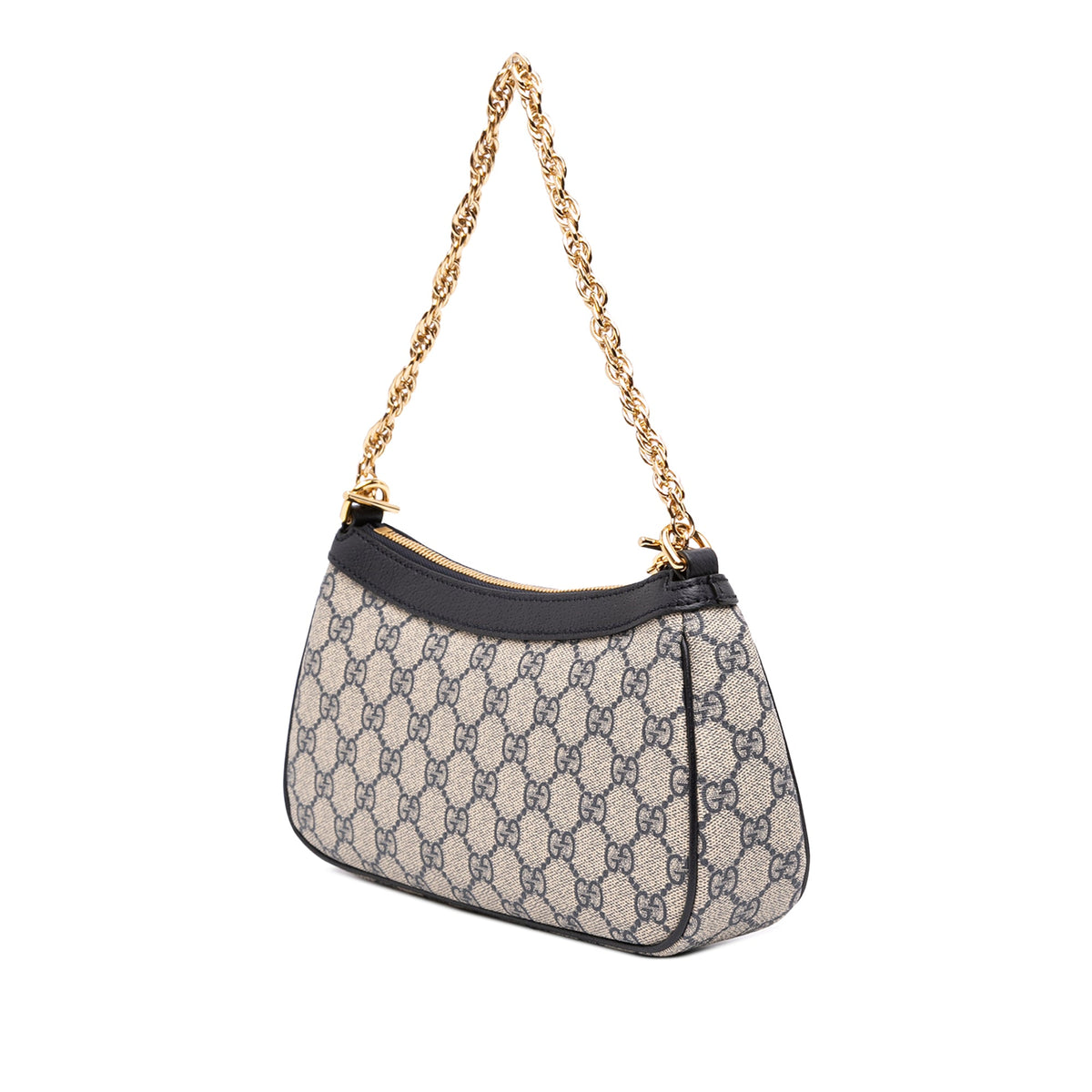 Gucci Small GG Supreme Web Ophidia Satchel — Beige