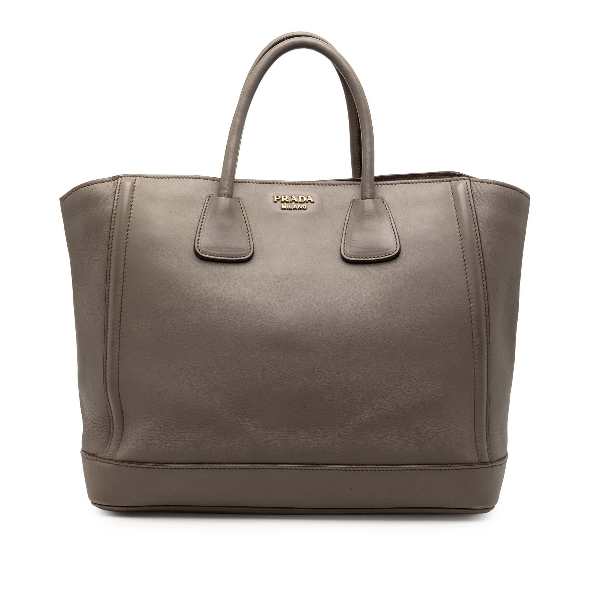 Prada Large City Calf Double Handle Shopping Tote