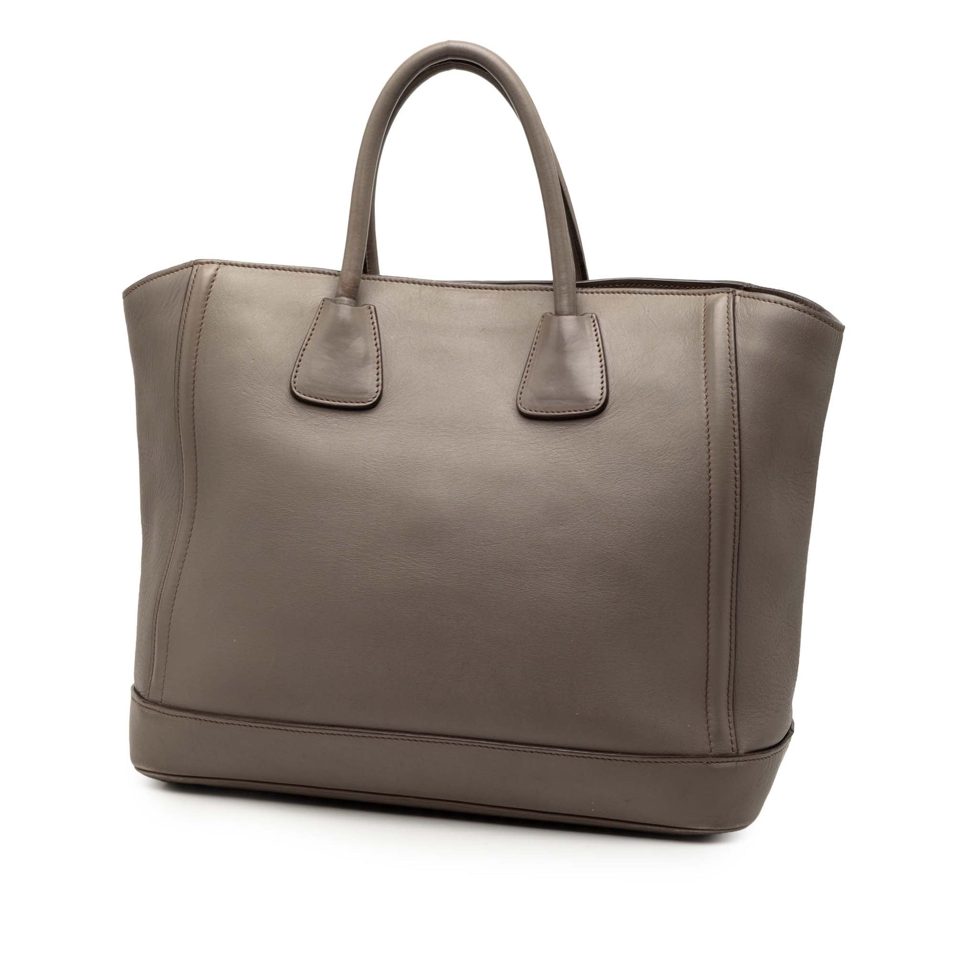 Prada Large City Calf Double Handle Shopping Tote
