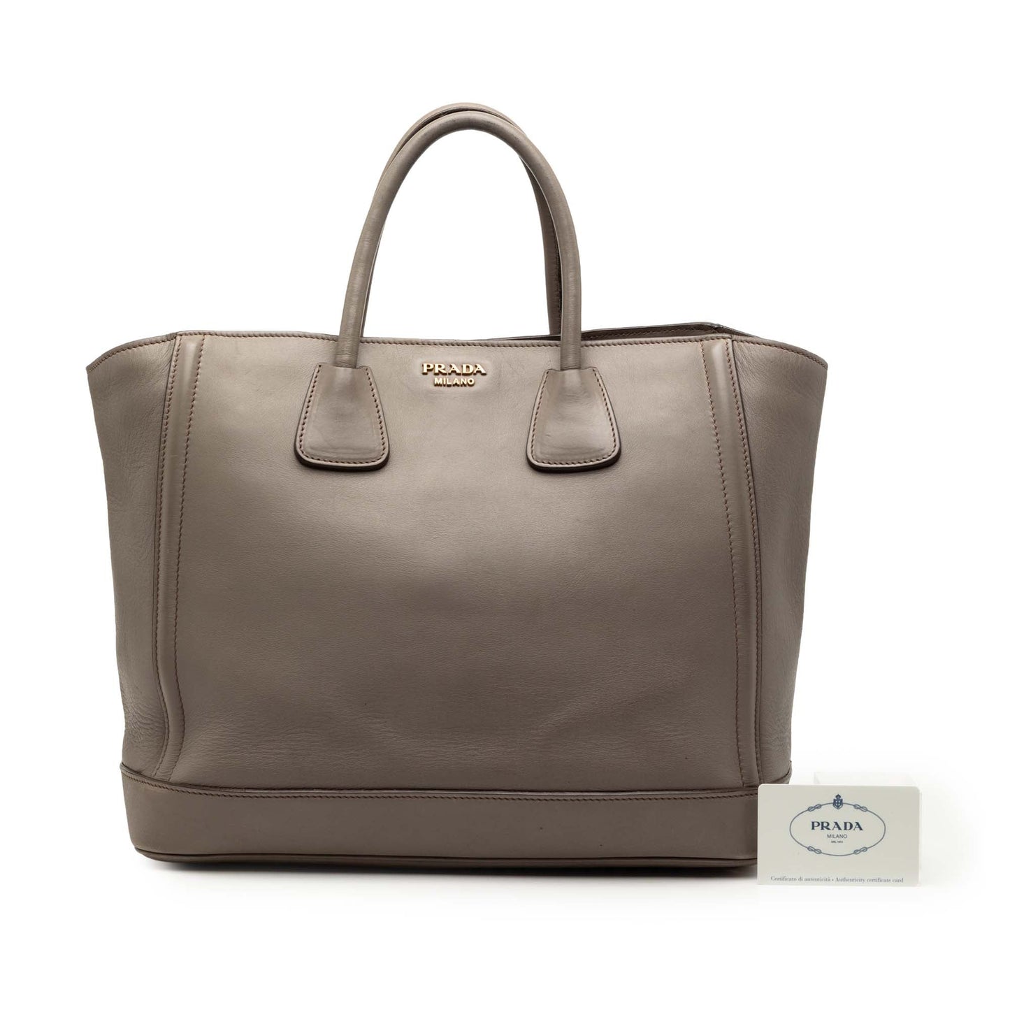 Prada Large City Calf Double Handle Shopping Tote