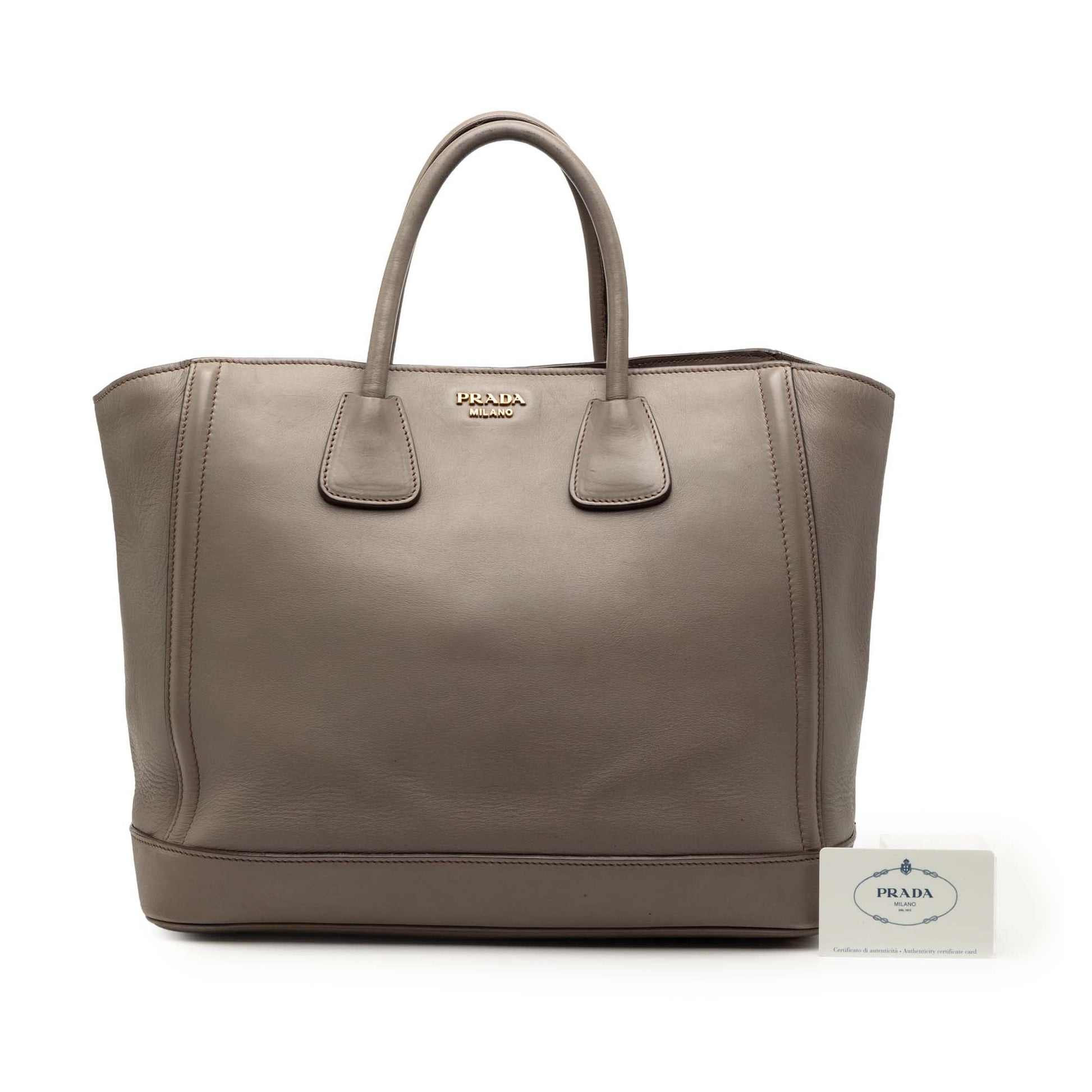 Prada Large City Calf Double Handle Shopping Tote