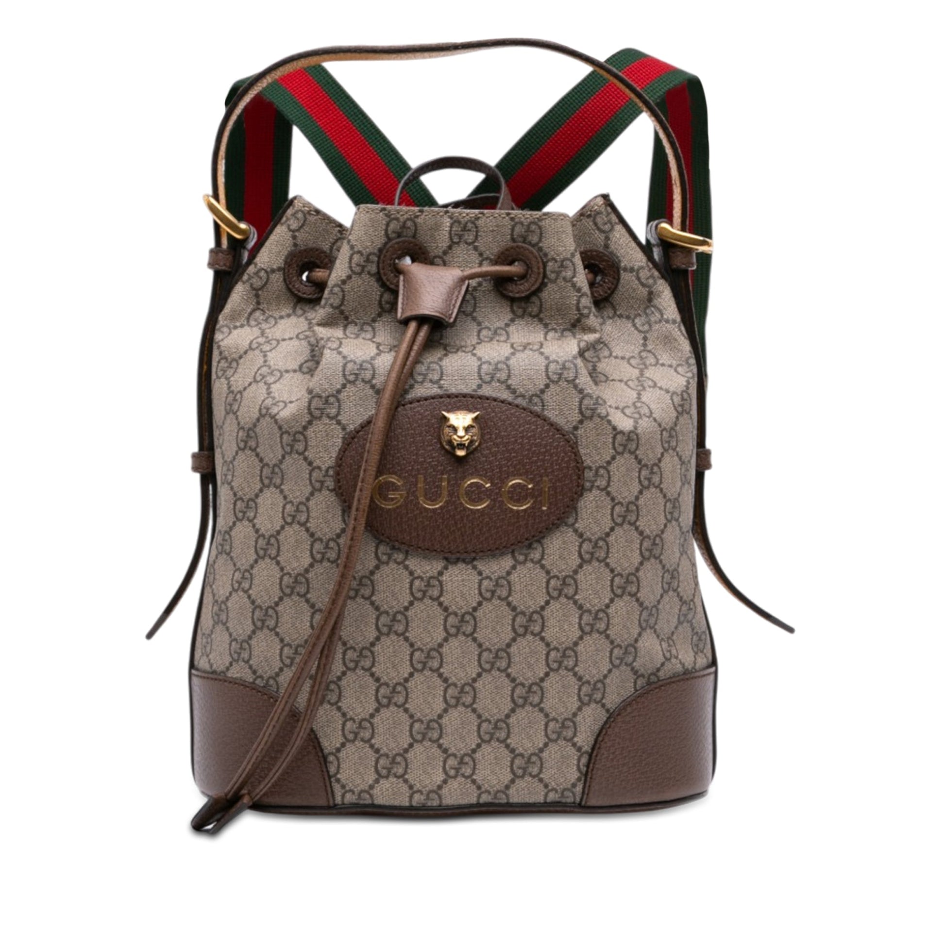 Gucci GG Supreme Neo Vintage Drawstring Bucket Bag