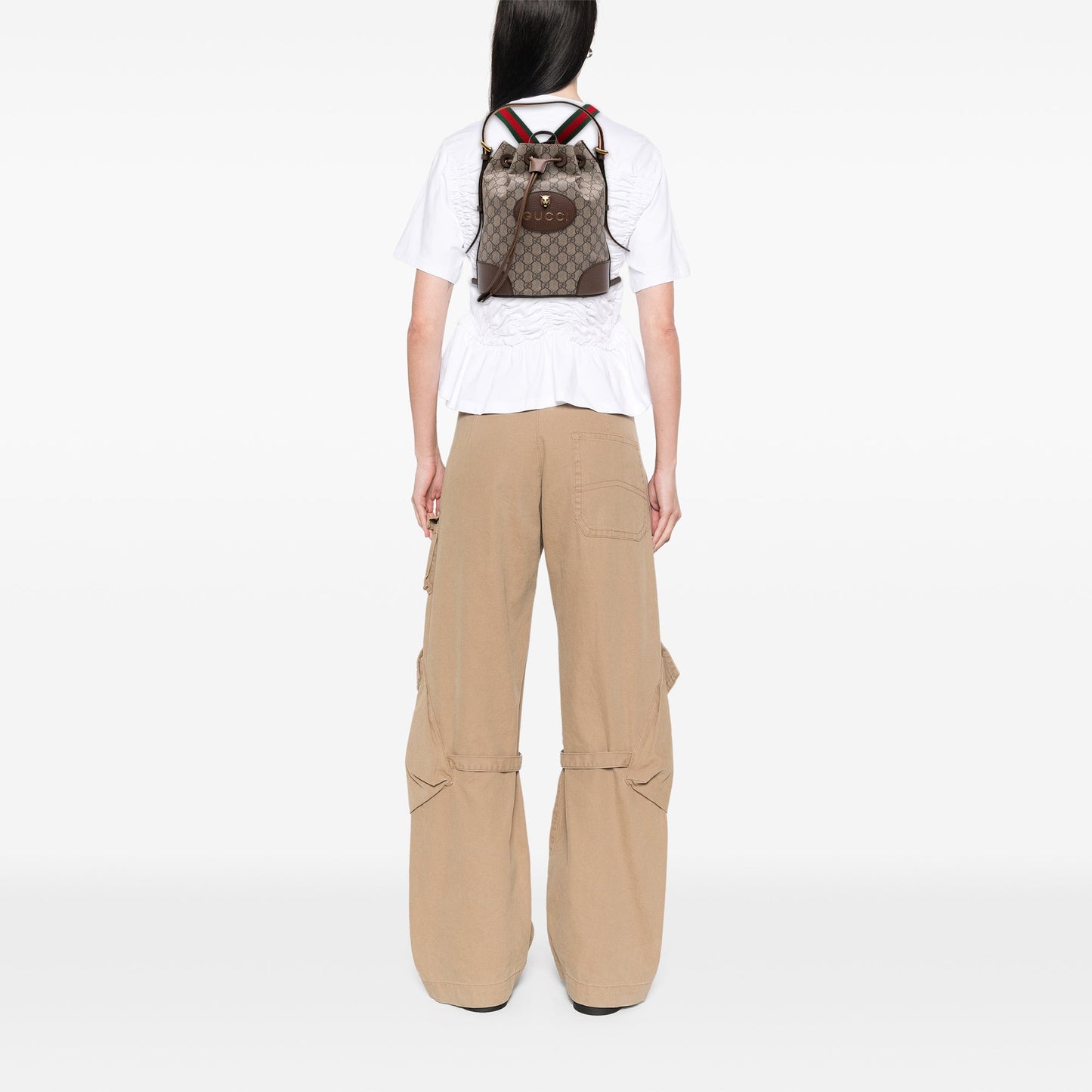 Gucci GG Supreme Neo Vintage Drawstring Bucket Bag